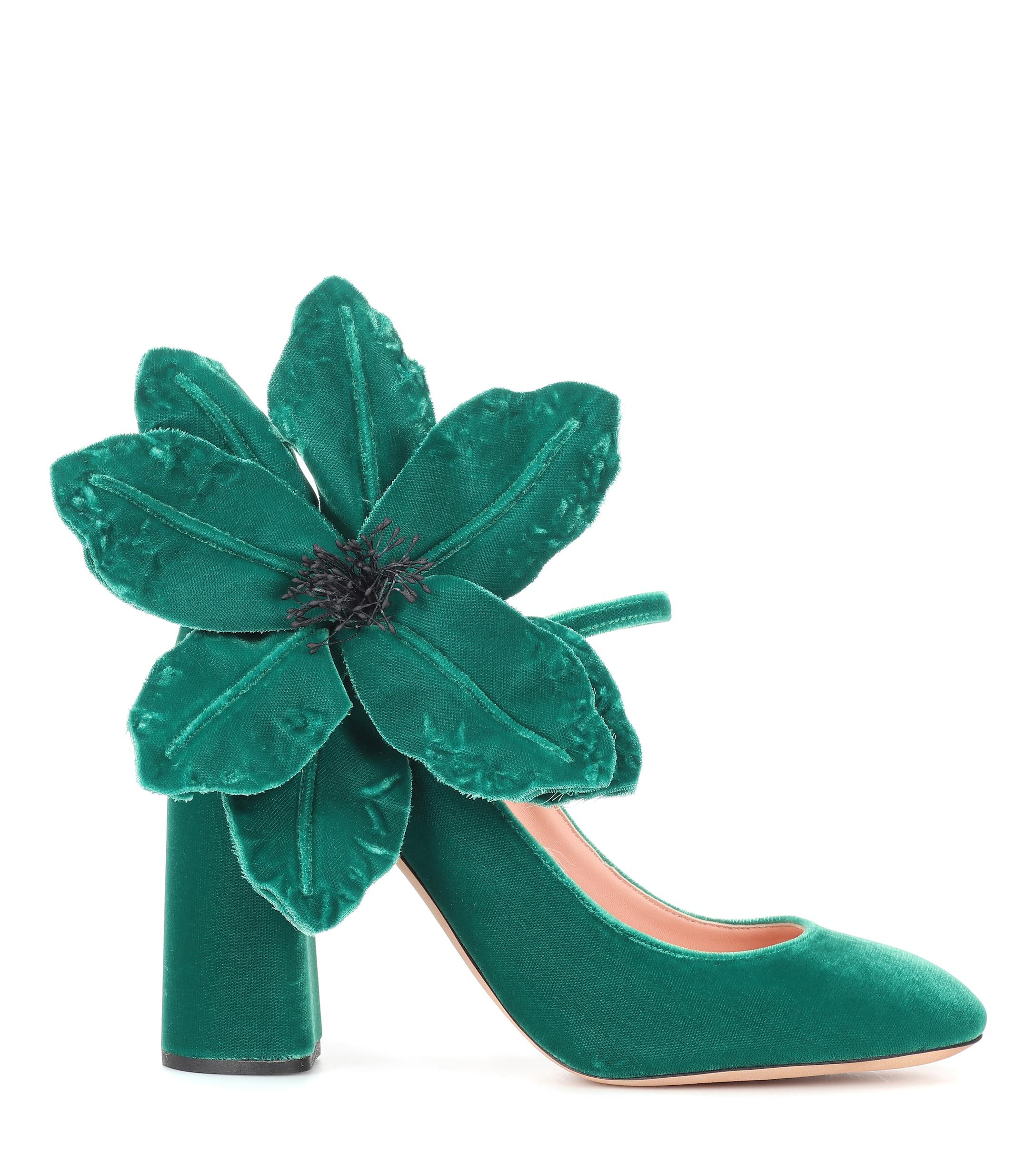 green velvet mary jane shoes