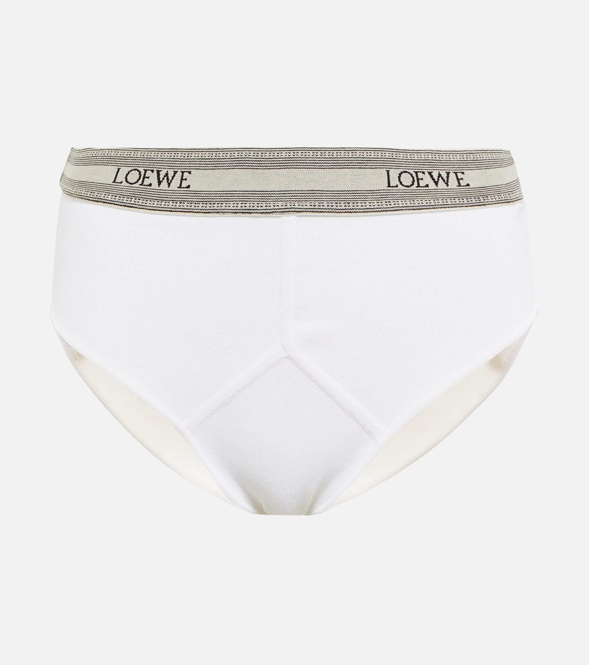 Loewe Logo Knit Briefs in White