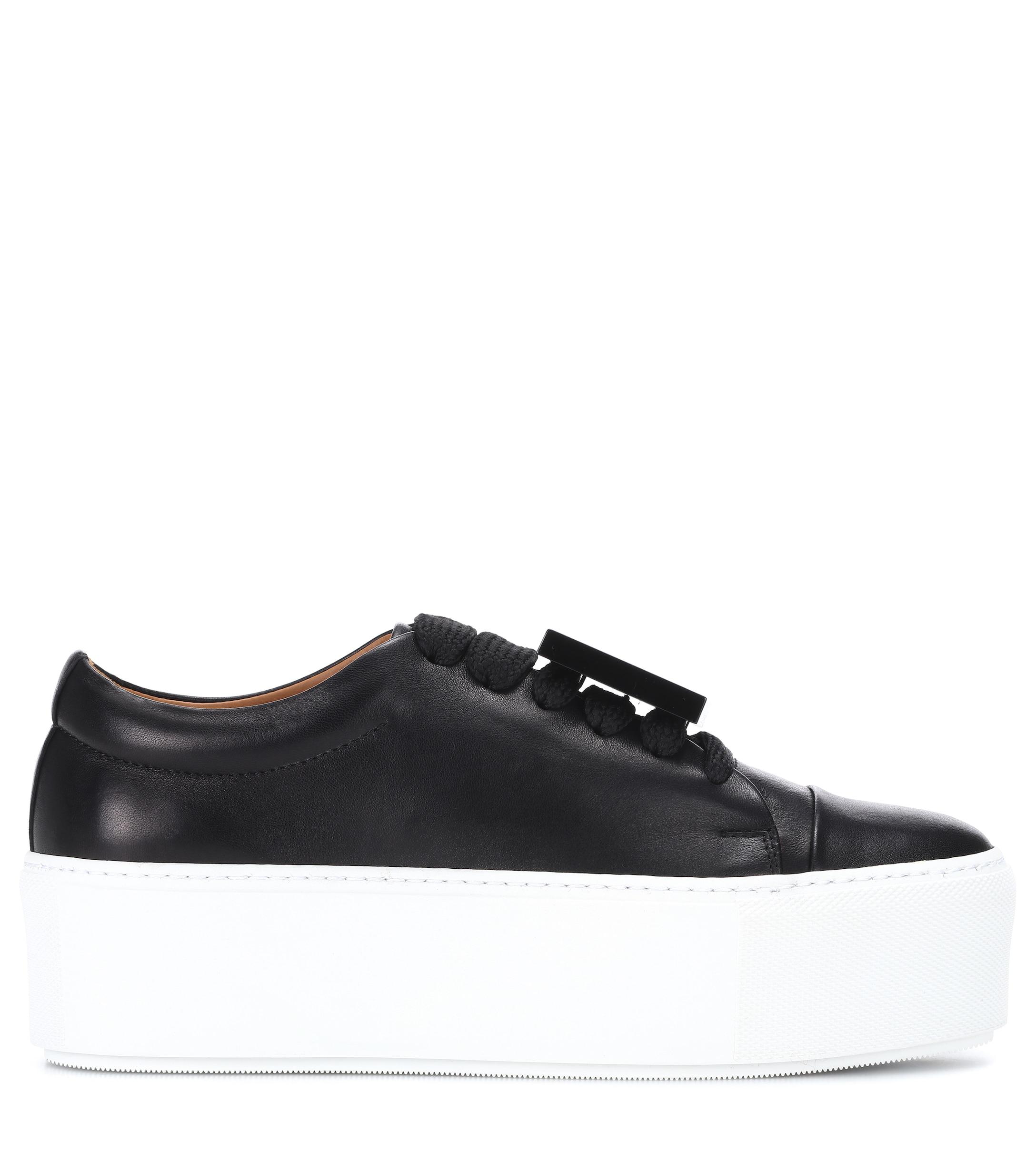 Acne Studios Drihanna Platform Leather Sneakers in Black - Lyst