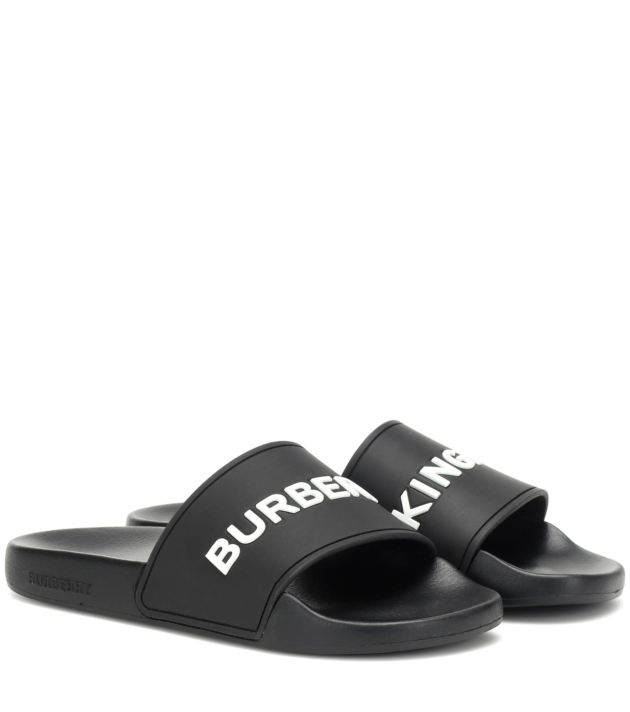 Burberry Rubber Black Kingdom Pool Slides - Lyst