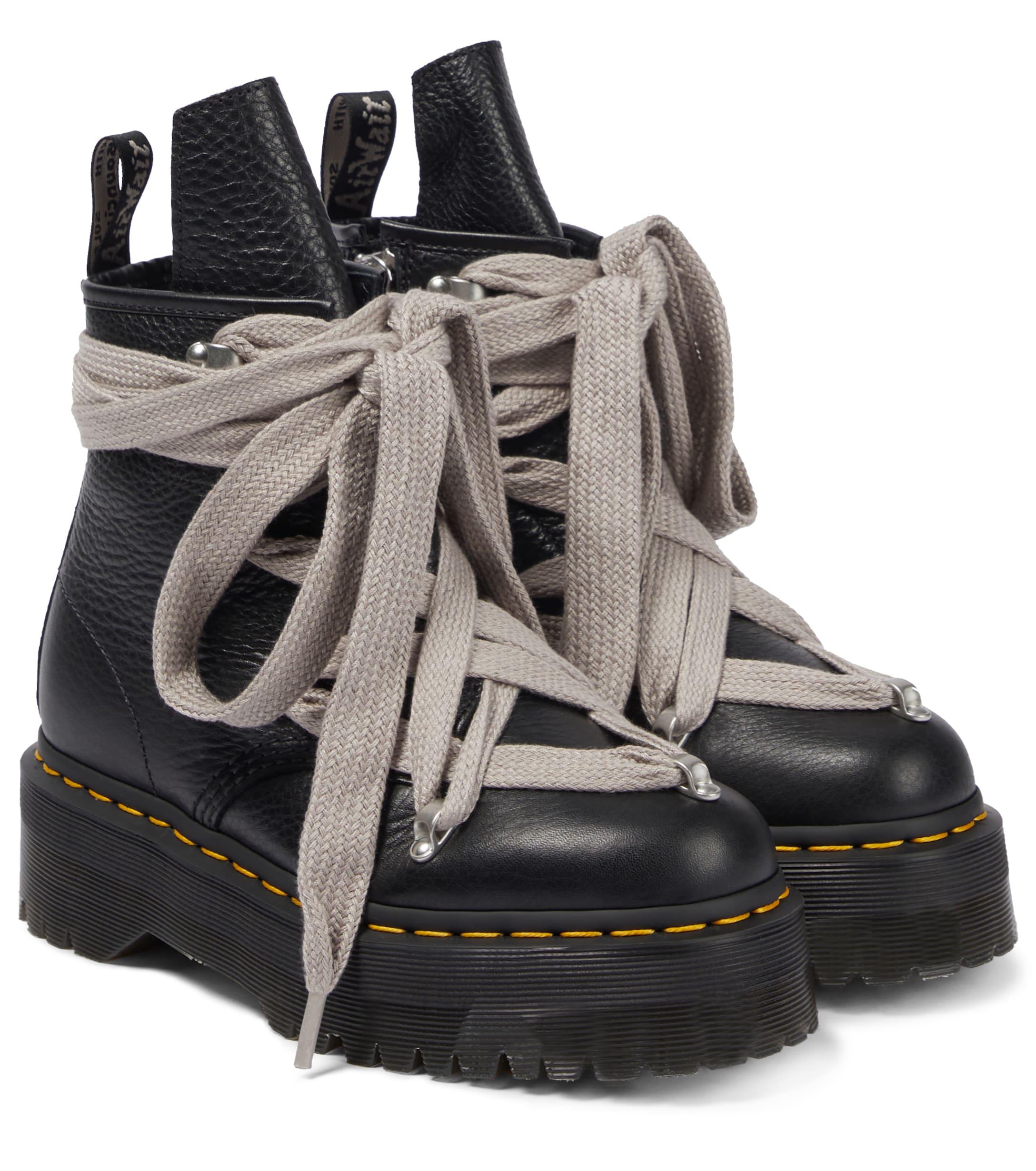 Rick Owens X Dr. Martens Leather Boots in Black | Lyst Australia