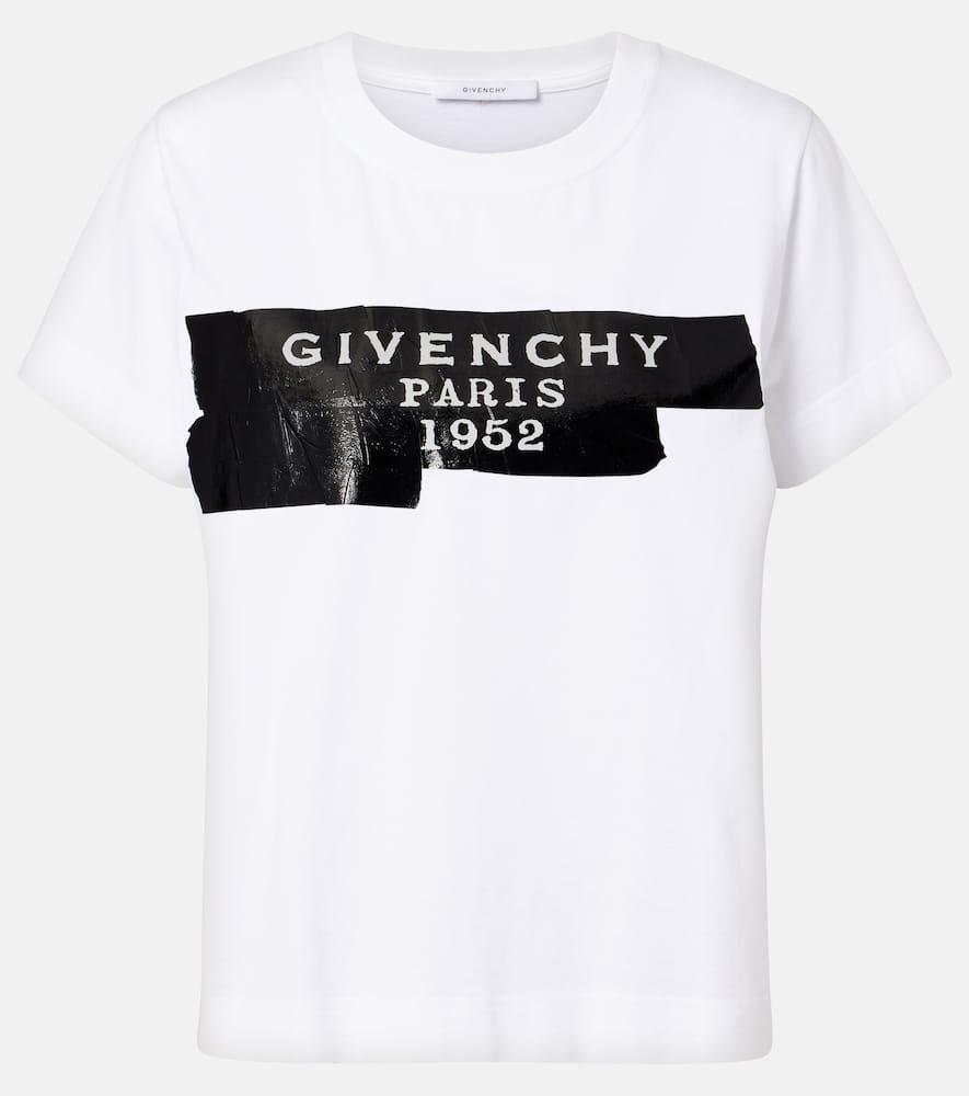 Tシャツ・カットソー GIVENCHY SS25 White cotton t-shirt (BW70F530ZP 100) GIVENCHY Printed cotton-jersey T-shirt | NET-A-PORTER