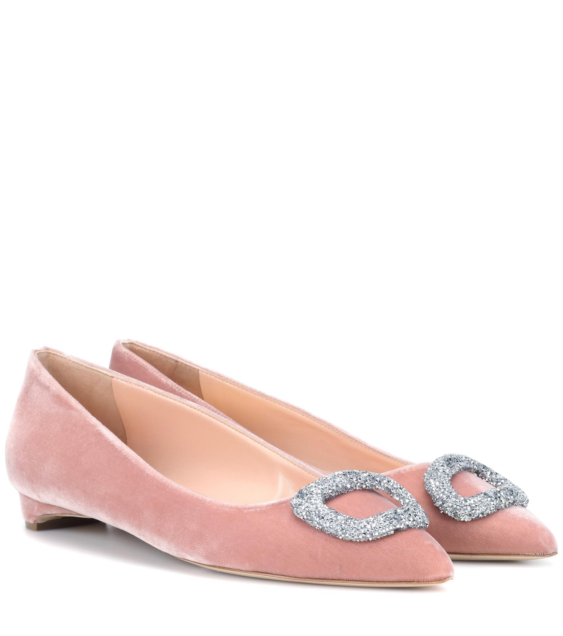 velvet ballerina flats