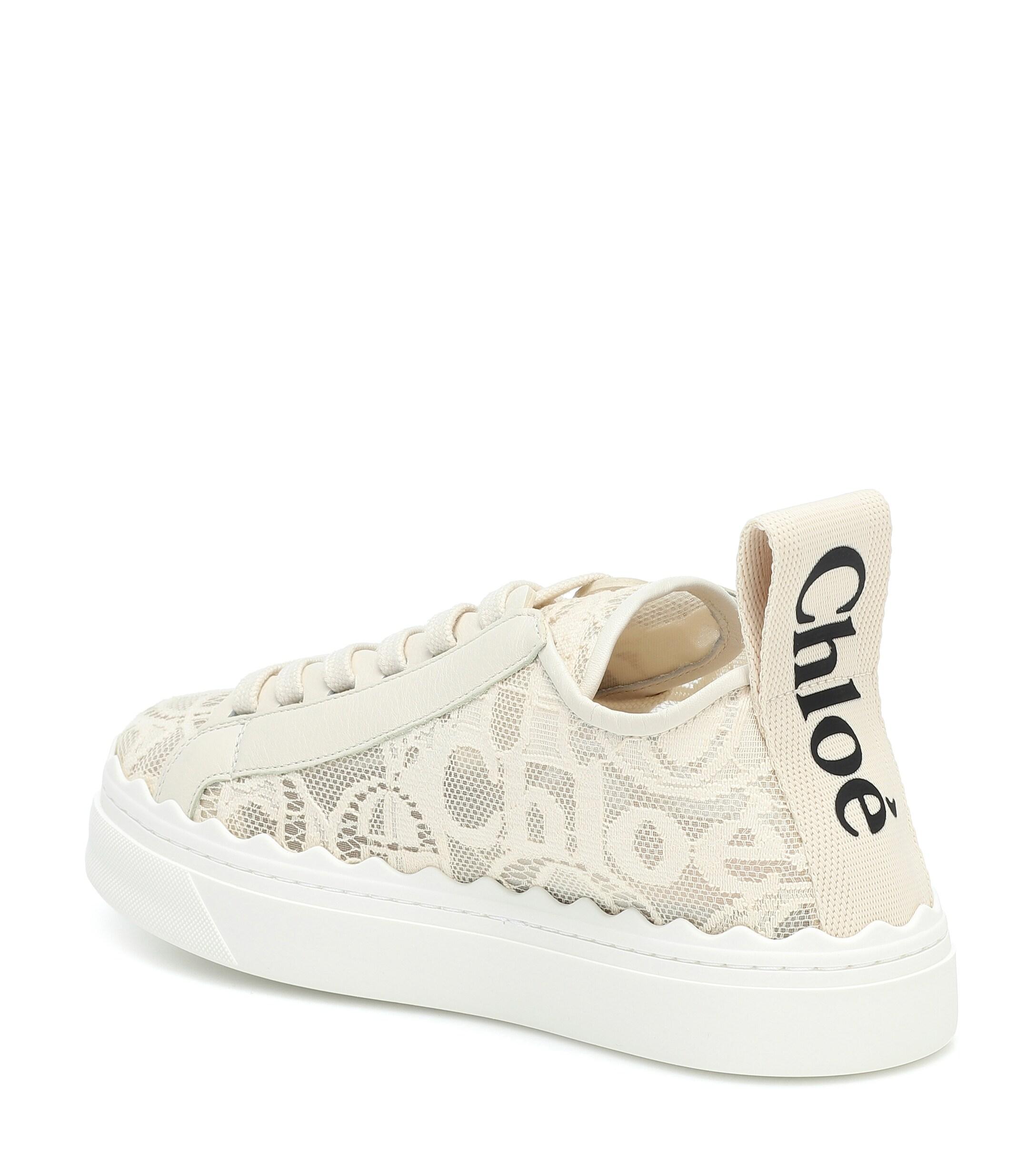 Chloé Lauren Lace Sneakers in Beige (Natural) - Save 62% - Lyst