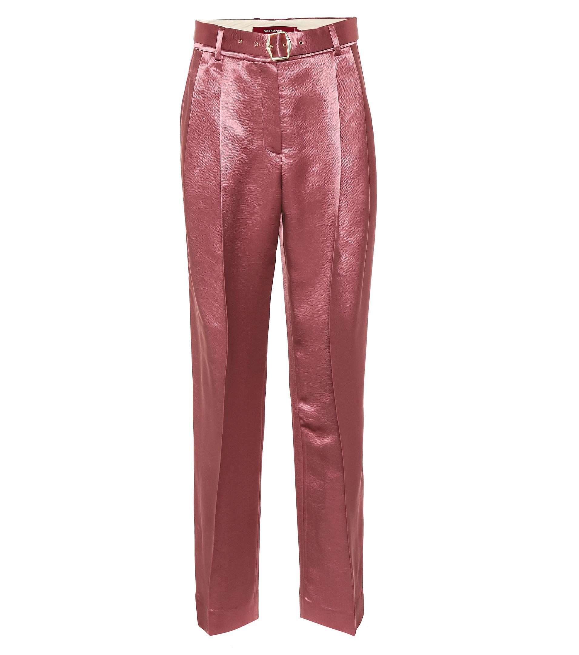 Sies Marjan Blanche Satin Wide-leg Pants in Pink - Lyst
