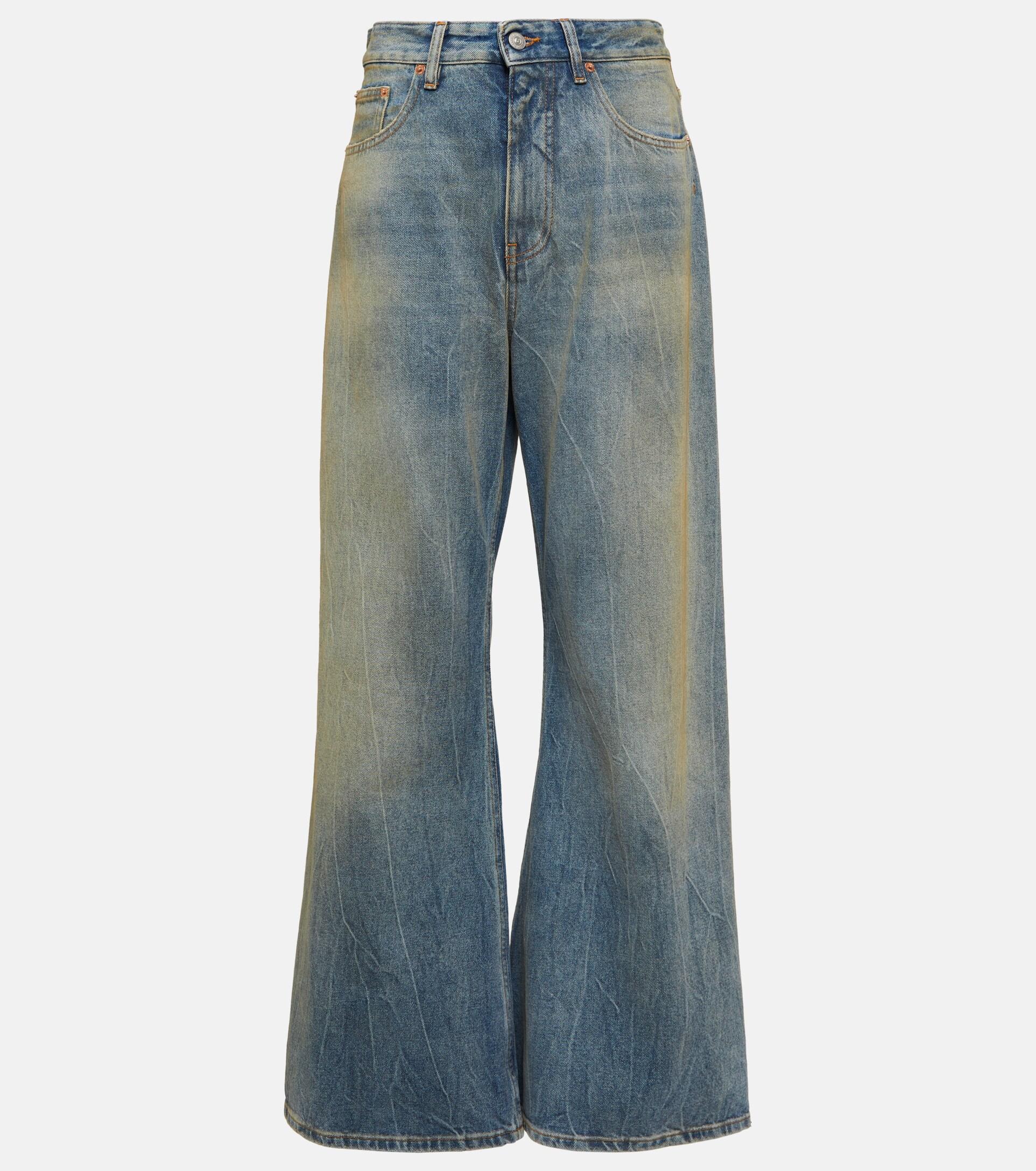 MM6 by Maison Martin Margiela High-rise Wide-leg Jeans in Blue | Lyst