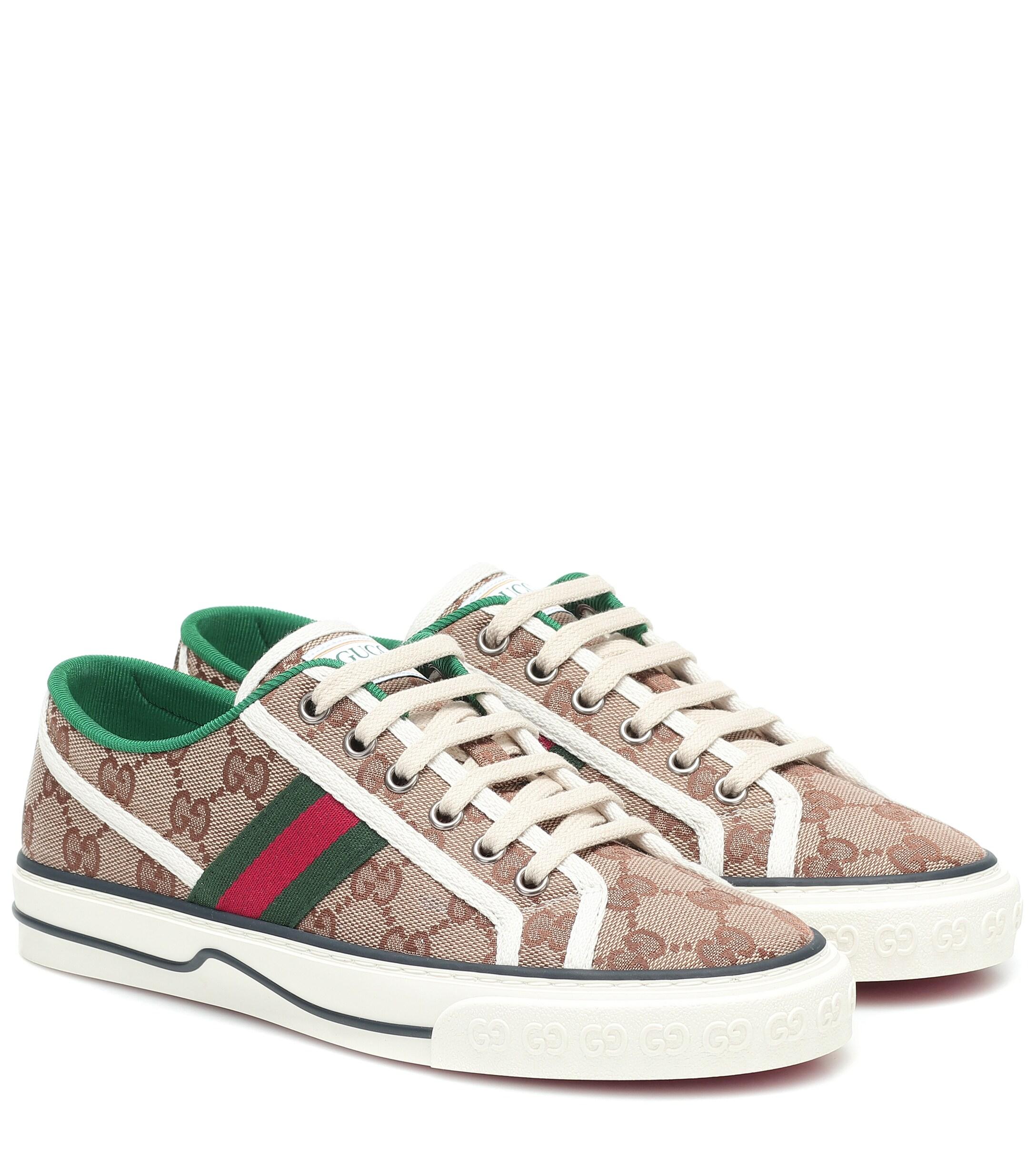 Gucci Canvas Trainers in Brown/Green (White) - Save 22% | Lyst