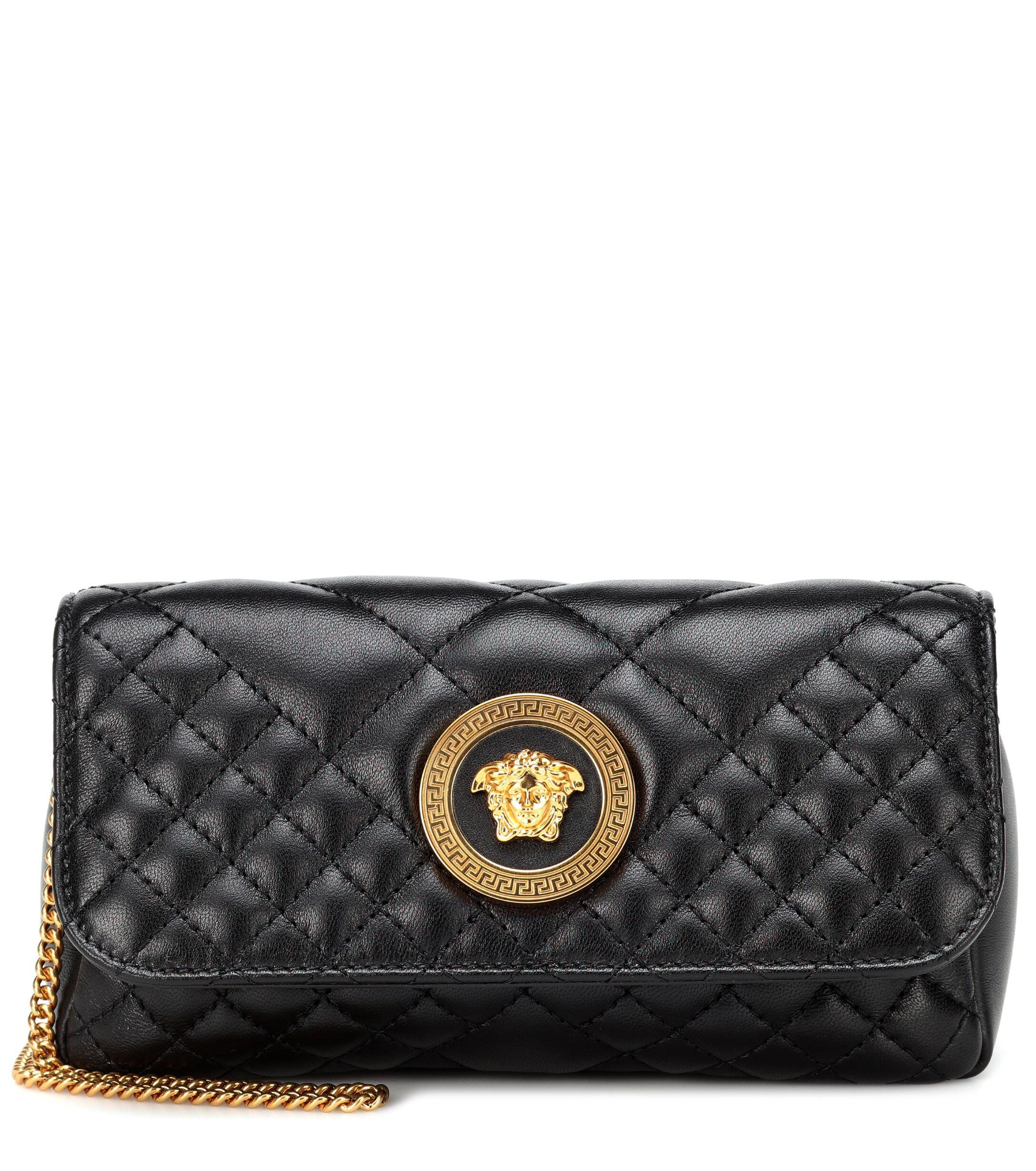 Versace Quilted Medusa Leather Shoulder Bag in Black Lyst