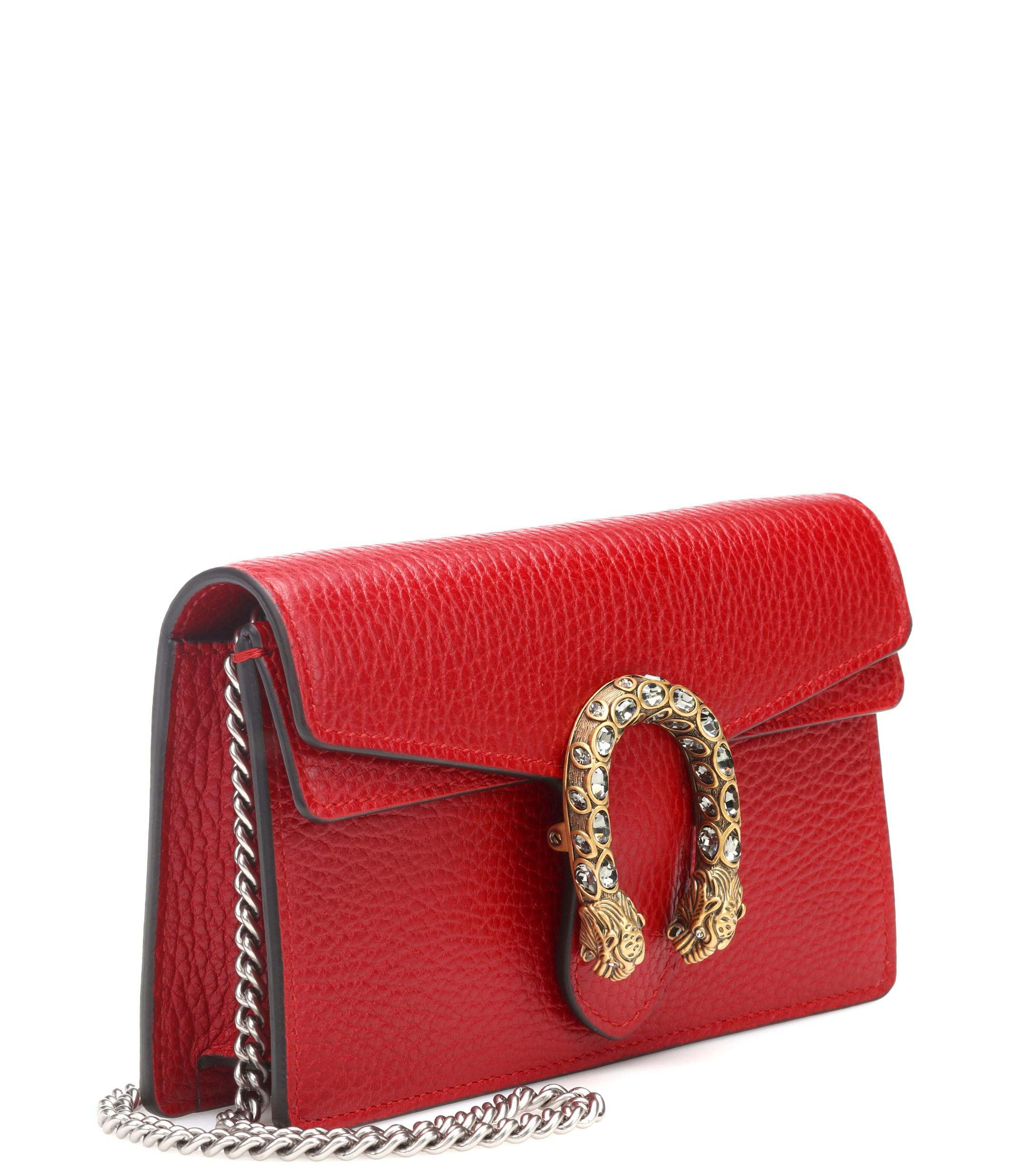 Gucci Dionysus Super Mini Shoulder Bag in Red - Lyst