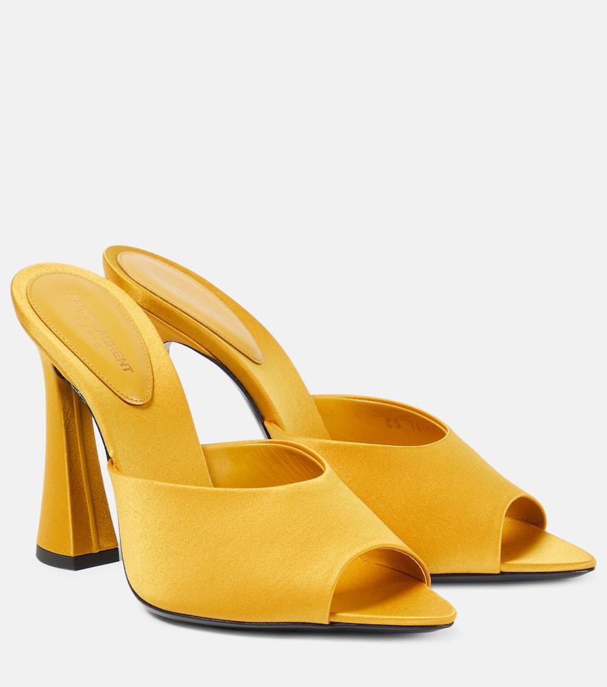 サンダル・ミュール Saint Laurent Zoe Women's Sandals Leather Yellow/Mustard Leather sandal Saint Laurent Yellow size 39.5 EU in Leather