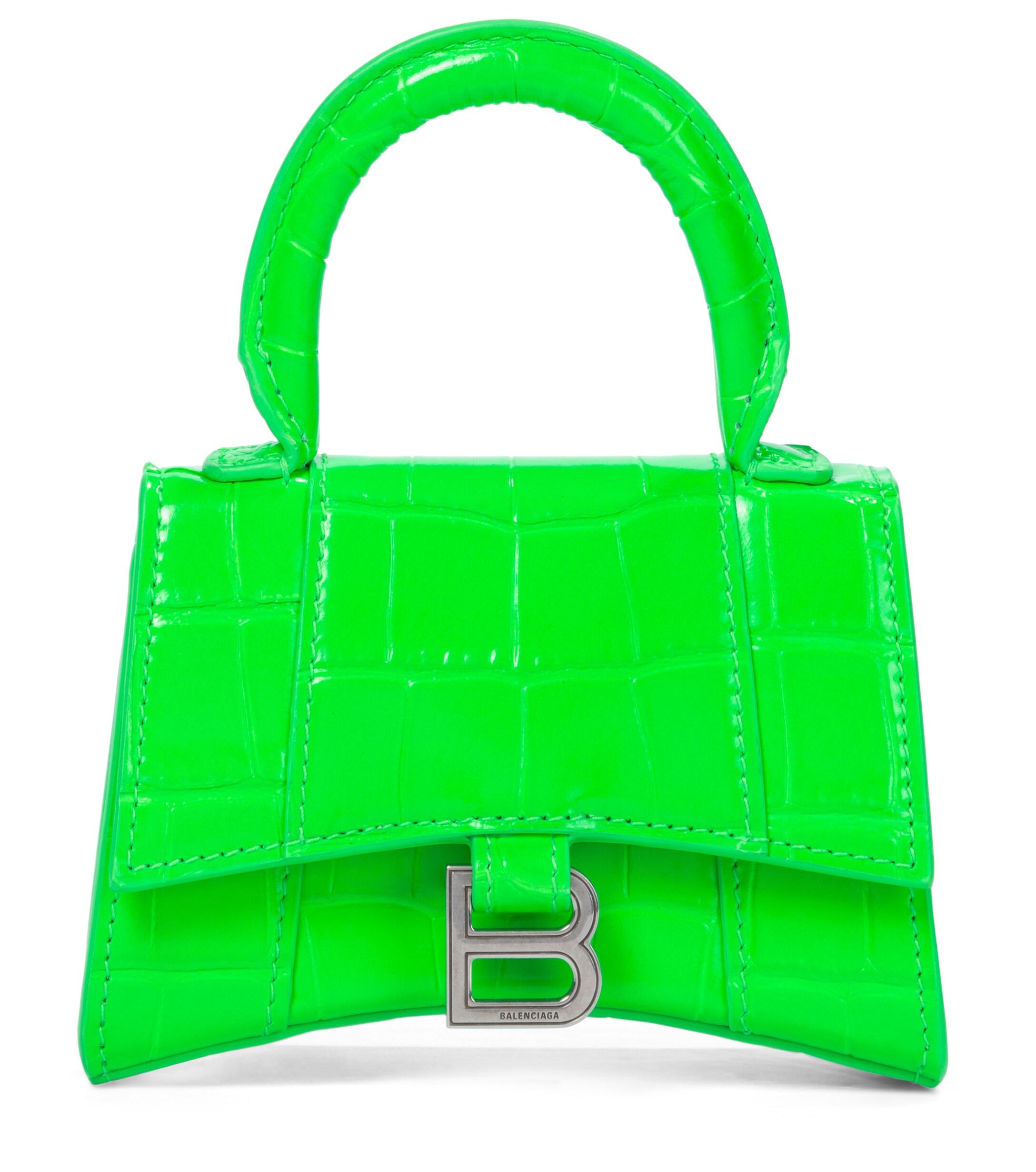 Balenciaga Hourglass Mini Leather Crossbody Bag in Green  Lyst Australia