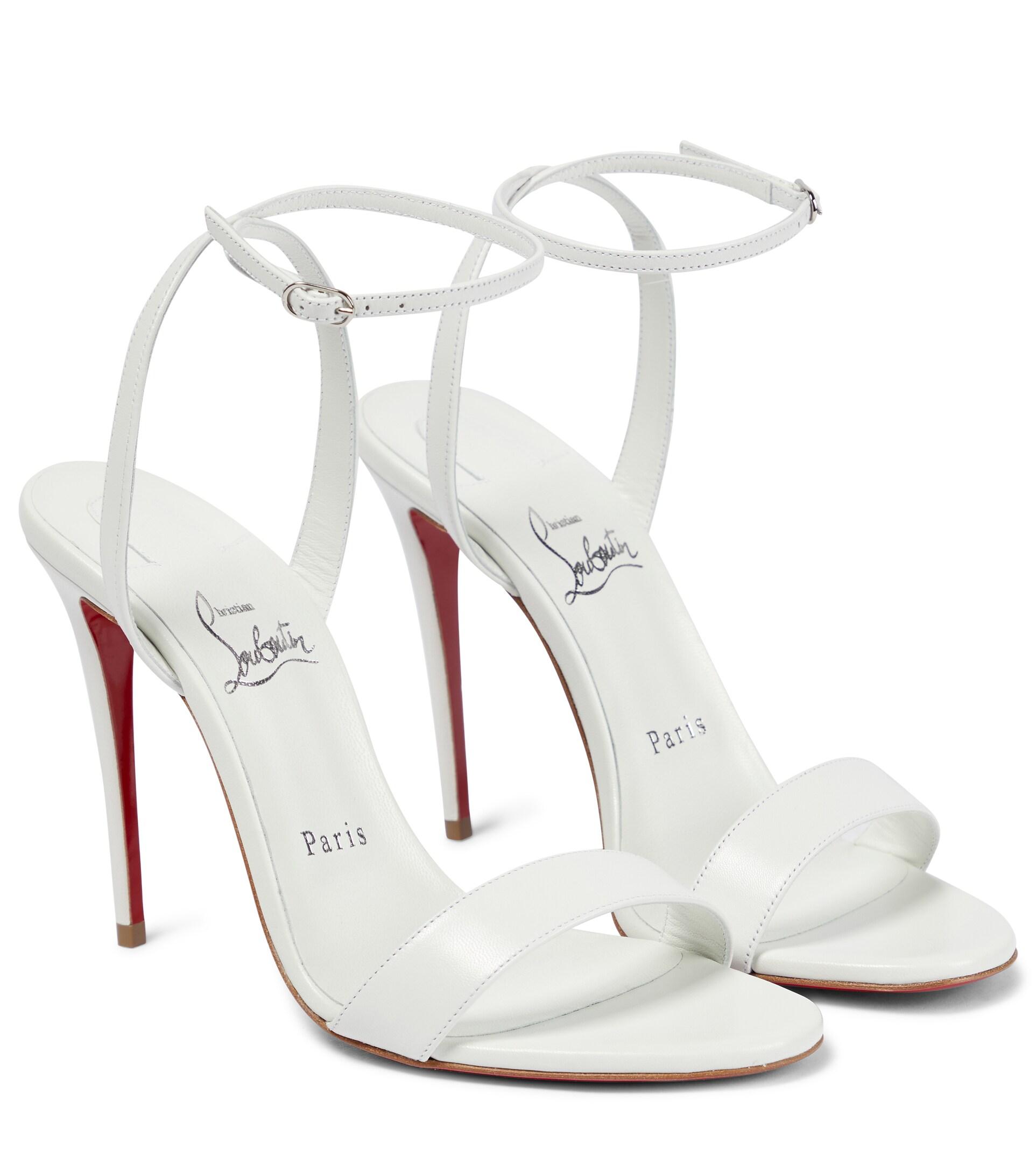 Christian Louboutin Loubigirl 100 Leather Sandals in White | Lyst