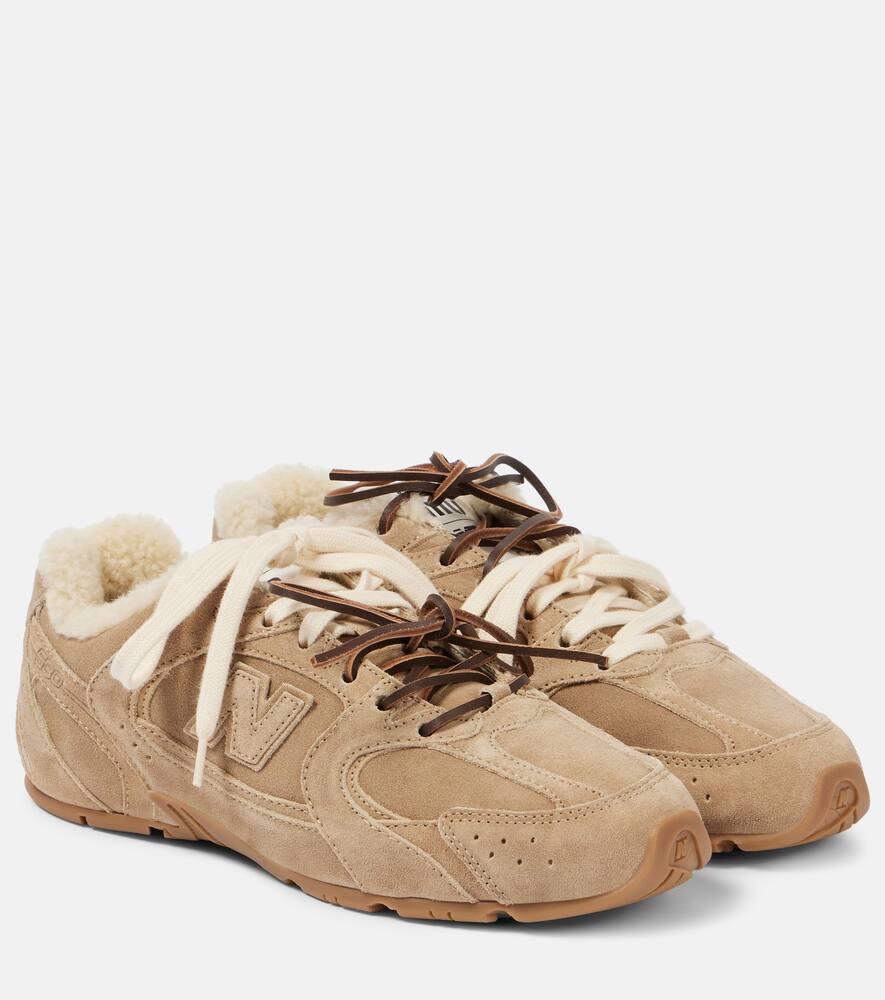 Miu Miu X New Balance 530Sl Shearling-Lined Suede Sneakers in