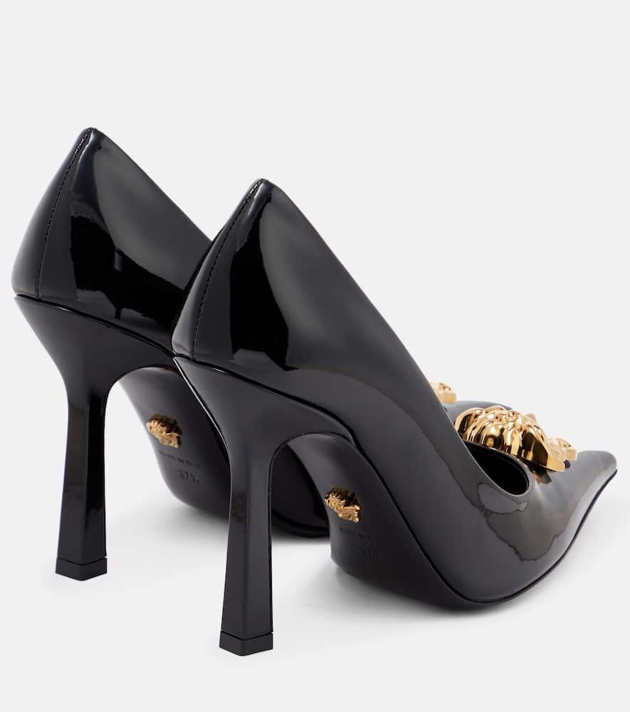 Aevitas Pointy Platform Pumps in Black Versace