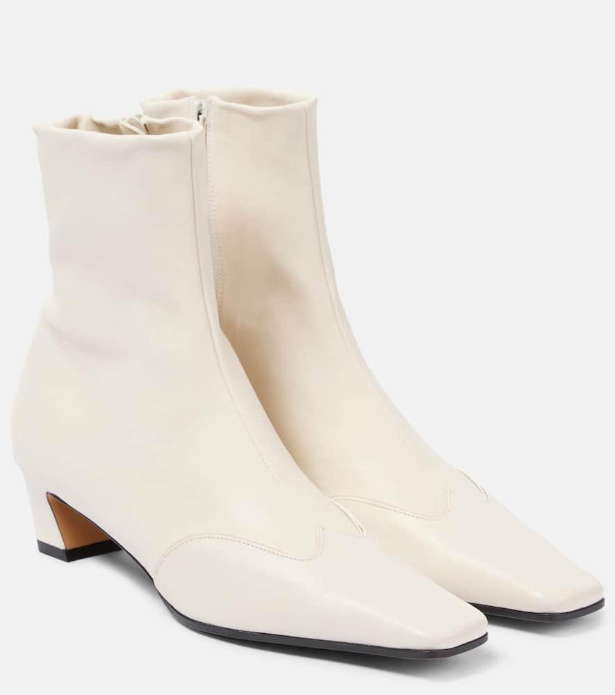 Off White Leather Ankle Boots Sale Theliven