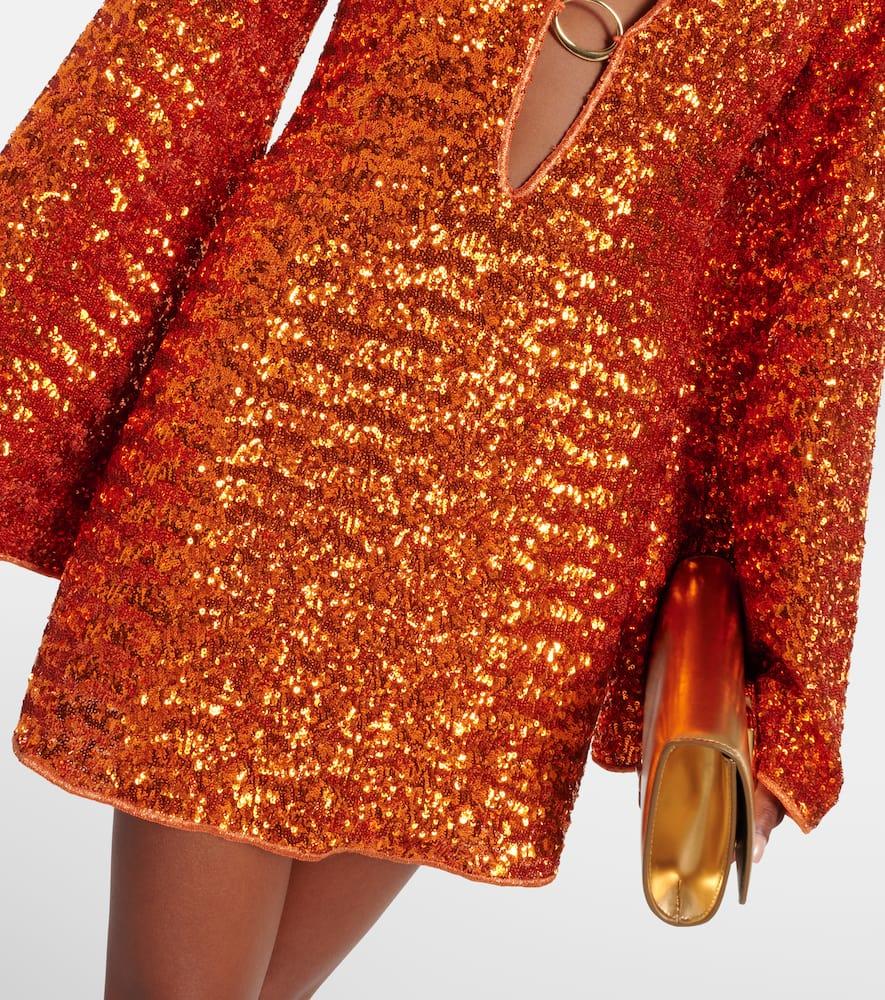 oseree orange dress Lumire open-back midi dress in orange - Oseree