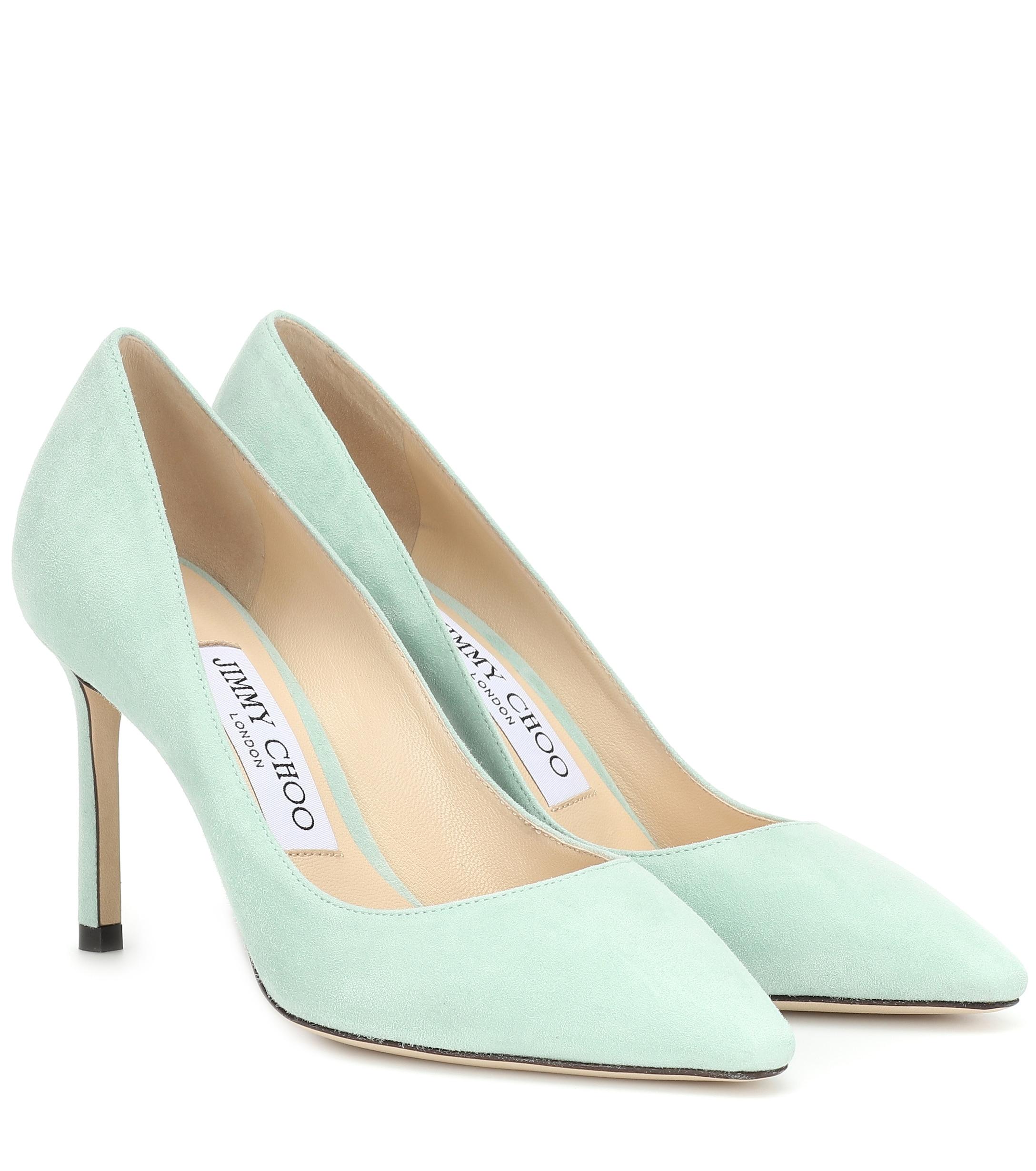 Jimmy Choo Exclusive To Mytheresa – Romy 85 Suede Pumps in Green - Lyst