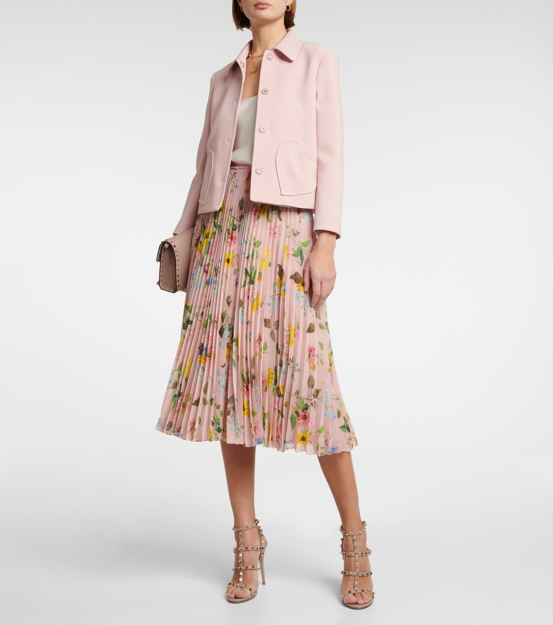 er mere end undskylde komfortabel RED Valentino Floral Pleated Midi Skirt | Lyst