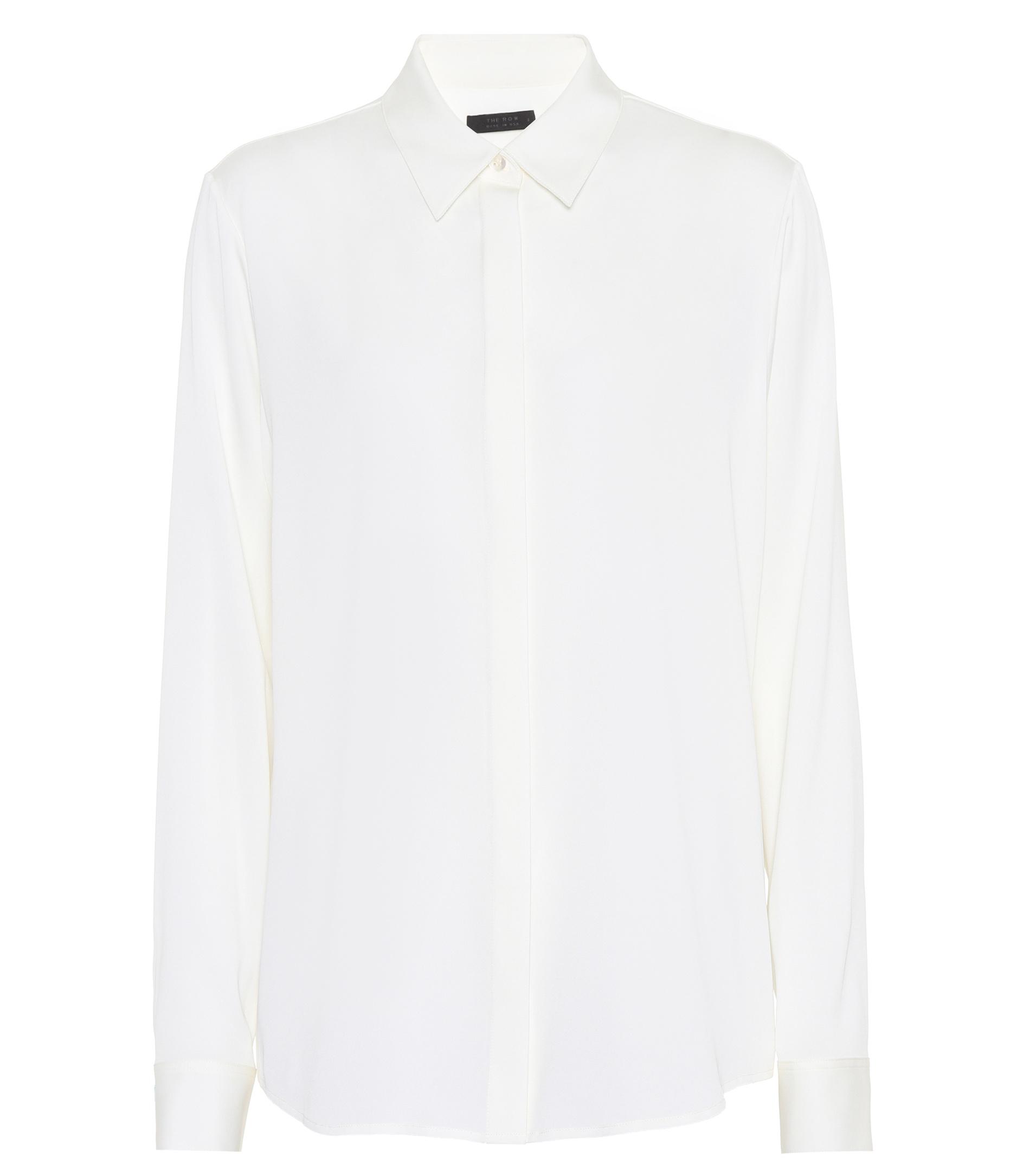 The Row Petah Silk Shirt in Ivory (White) - Lyst