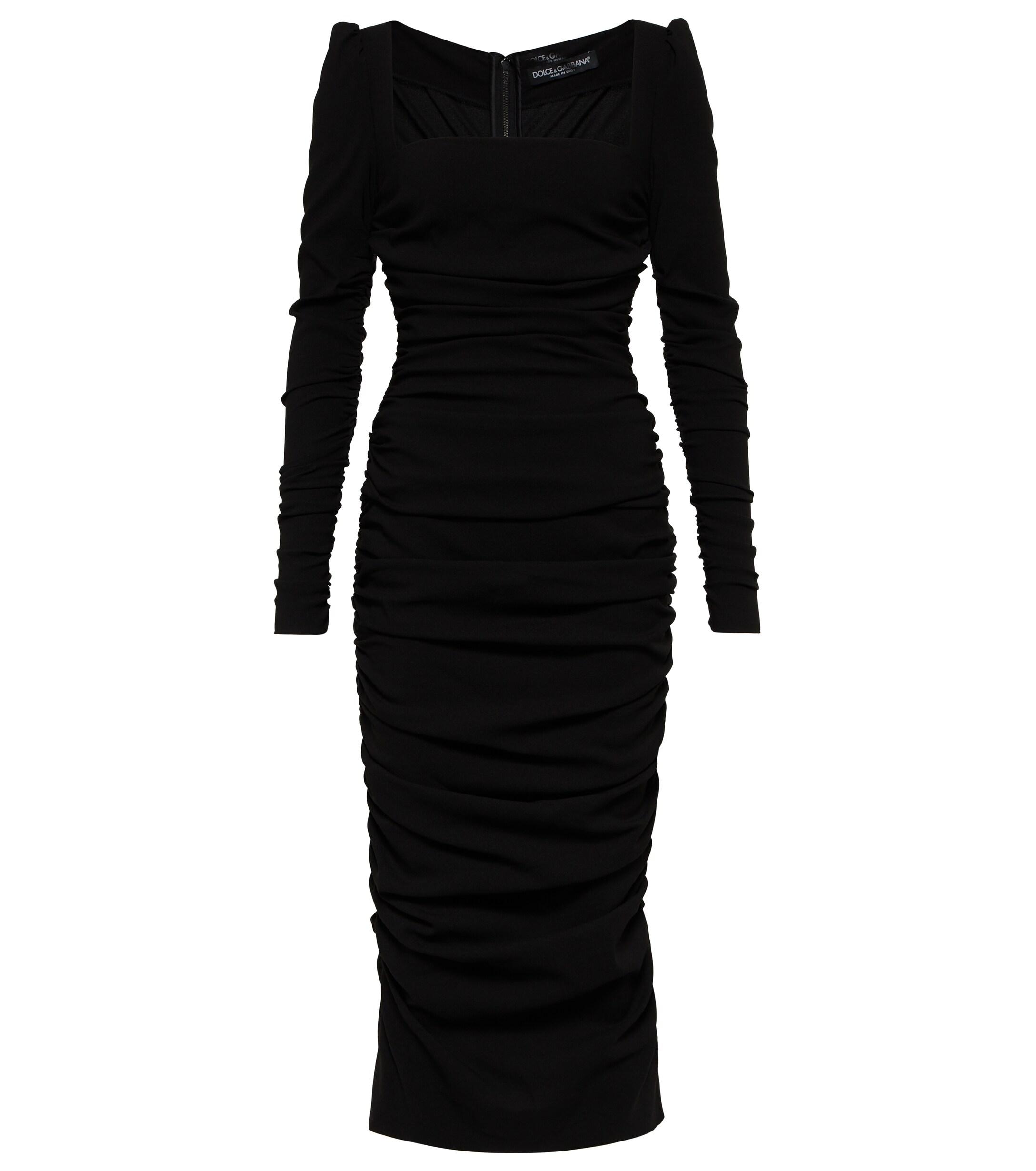 Femme Vêtements Robes Robes de cocktail et de soirée Robe midi Synthétique Dolce & Gabbana en coloris Noir 