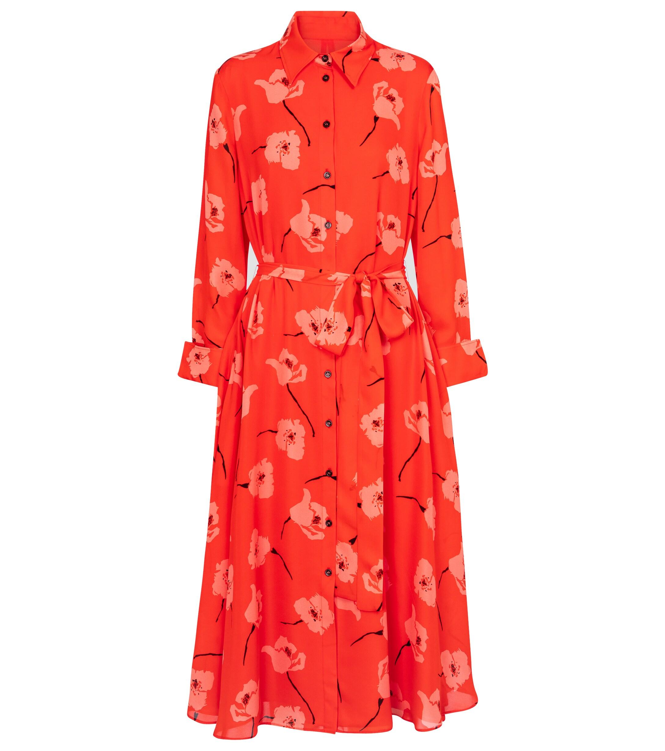 Carolina Herrera Floral Silk Midi Shirt 