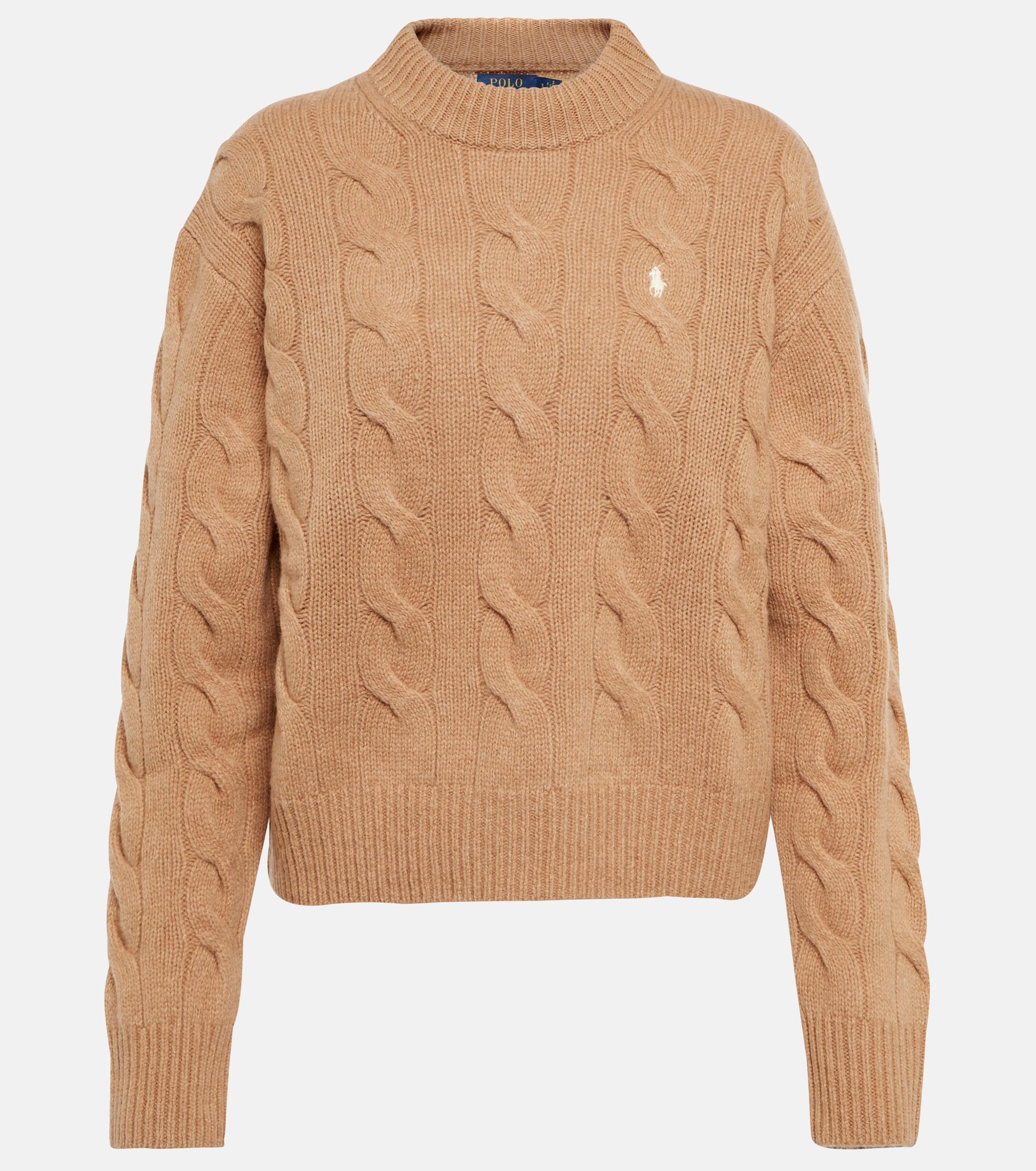 Polo Ralph Lauren Logo-embroidered Wool And Cashmere-blend Jumper in Brown  | Lyst Canada