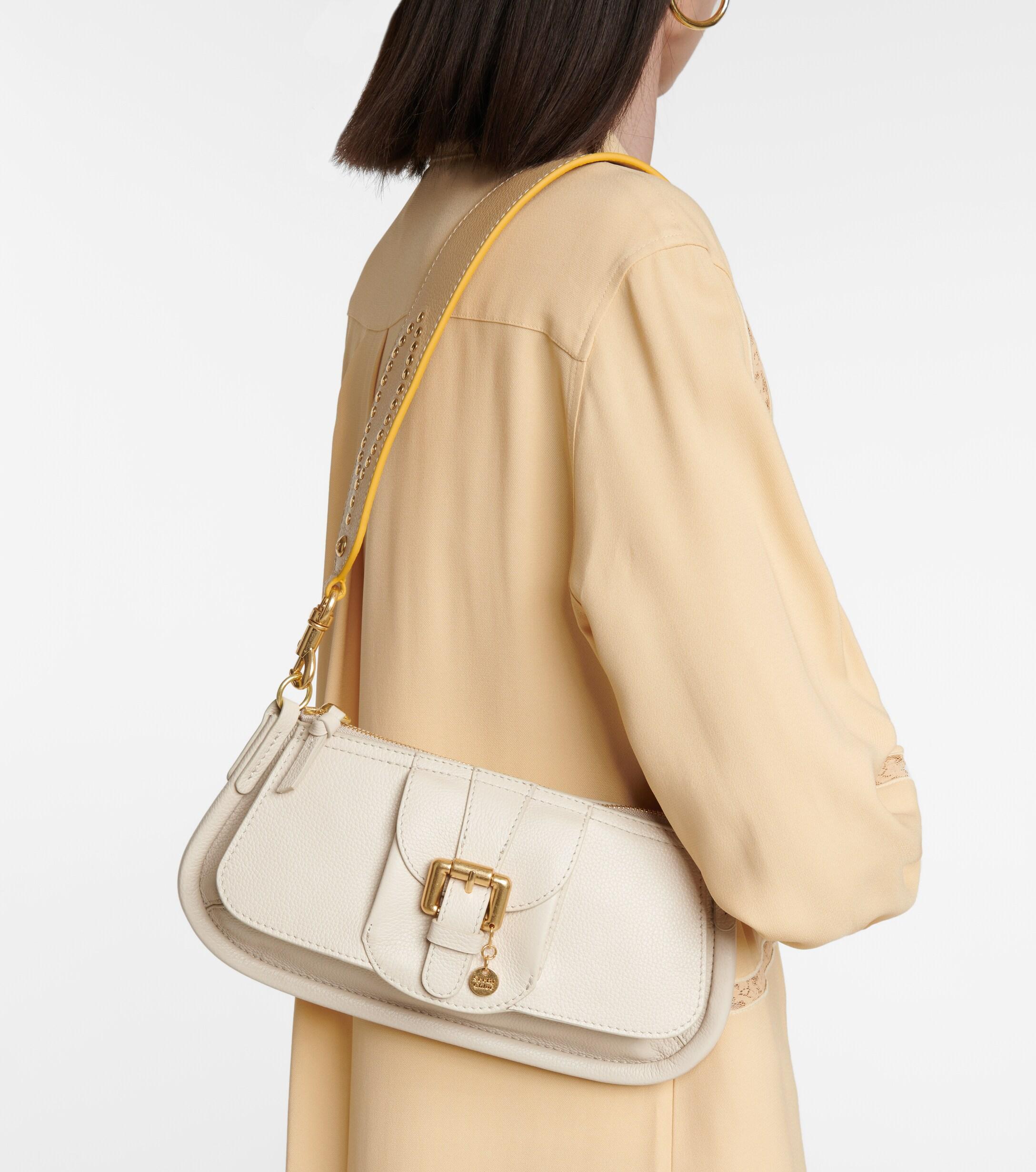 See By Chloé Leslie Leather Shoulder Bag in Natural | Lyst Australia