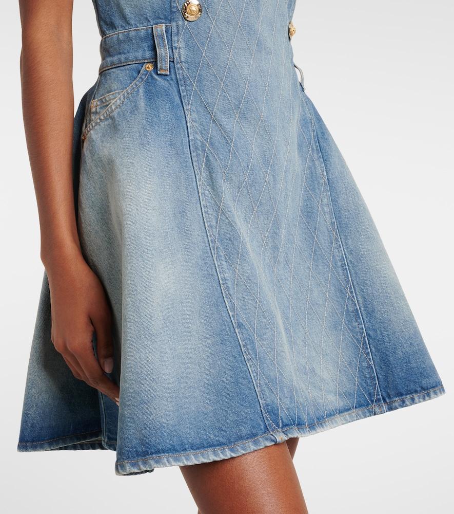 Balmain Sleeveless Denim Dress in Blue | Lyst Balmain Sleeveless Denim Dress in Blue | Lyst
