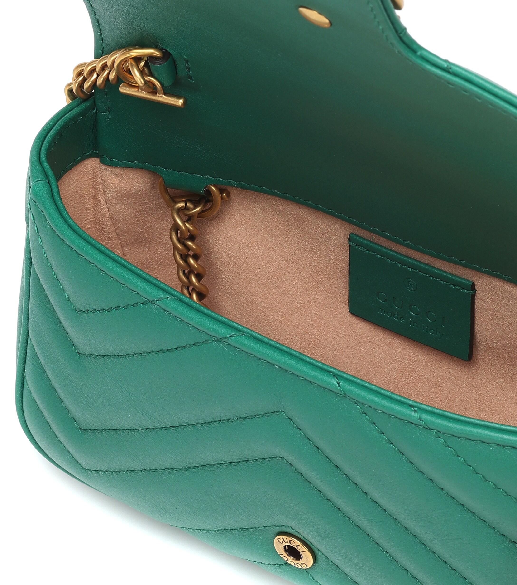 Gucci GG Marmont Super Mini Shoulder Bag in Emerald,Emerald (Green) - Lyst