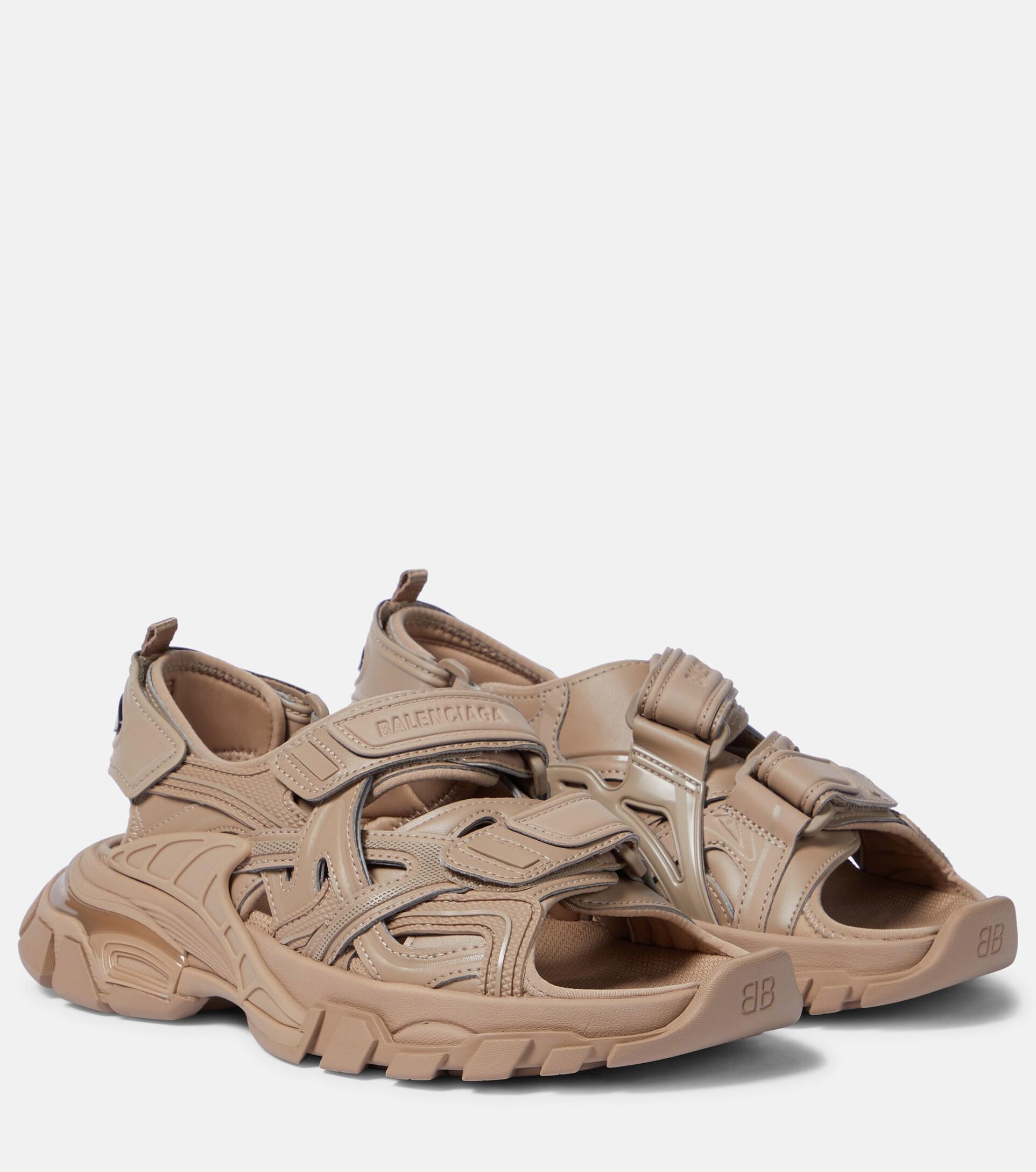 Balenciaga Track Sandals in Brown | Lyst