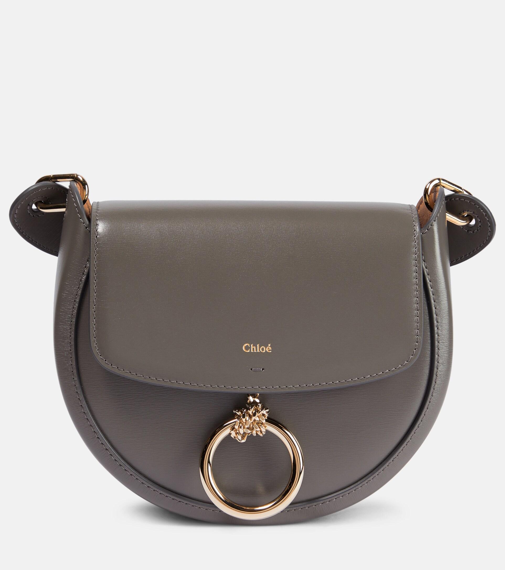 Chloé Arlene Small Leather Crossbody Bag in Gray Lyst