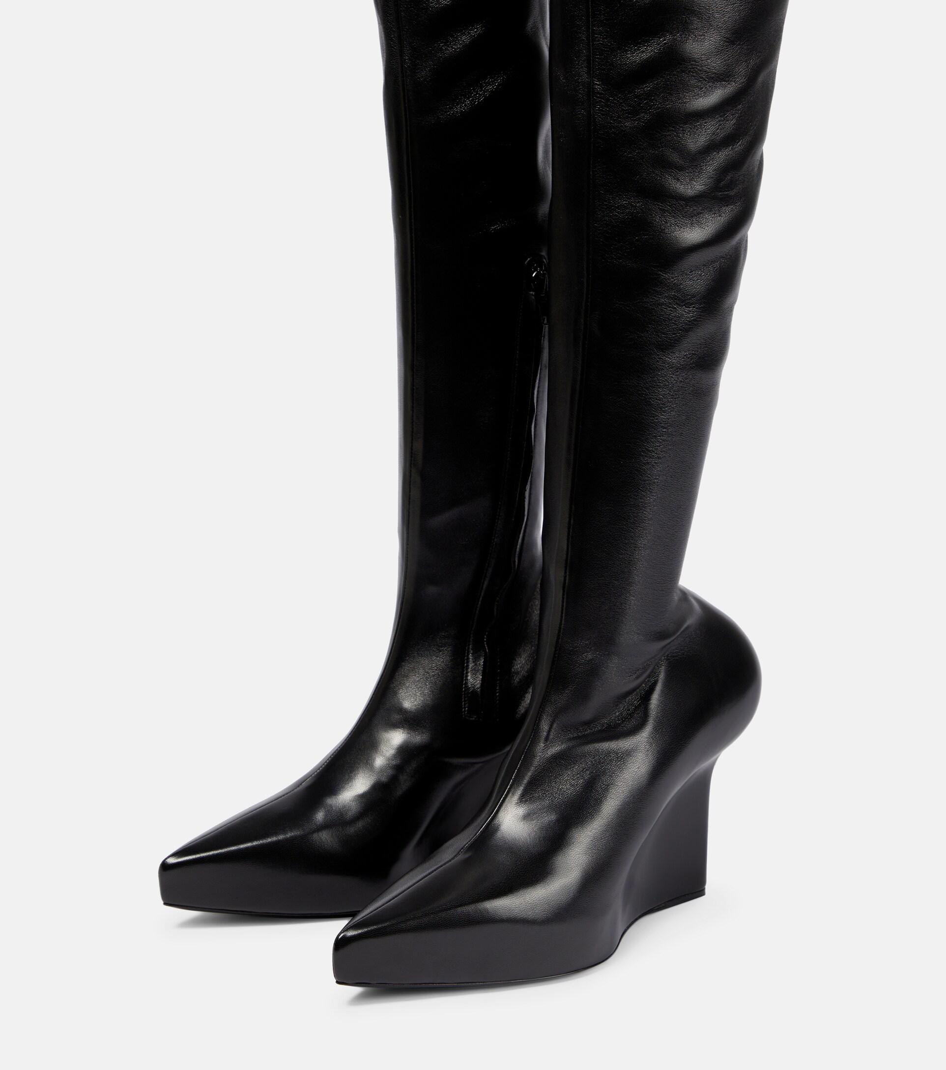 Givenchy Leather Wedge Over-the-knee Boots in Black | Lyst