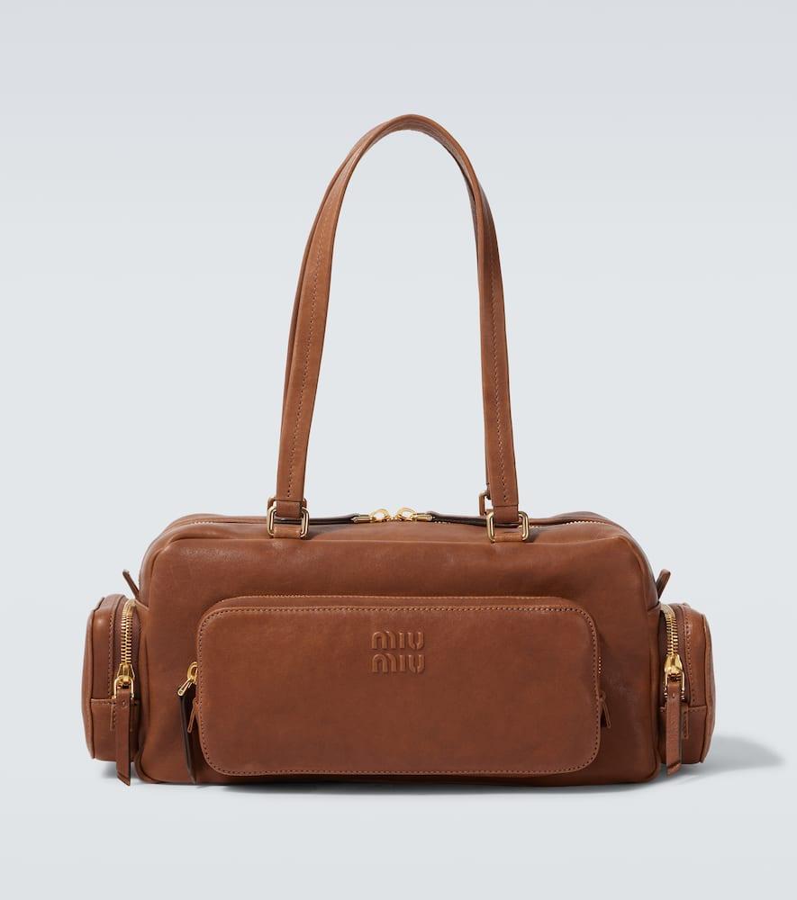 Miu Miu Pocket Leather Tote Bag in Brown for Men Lyst UK