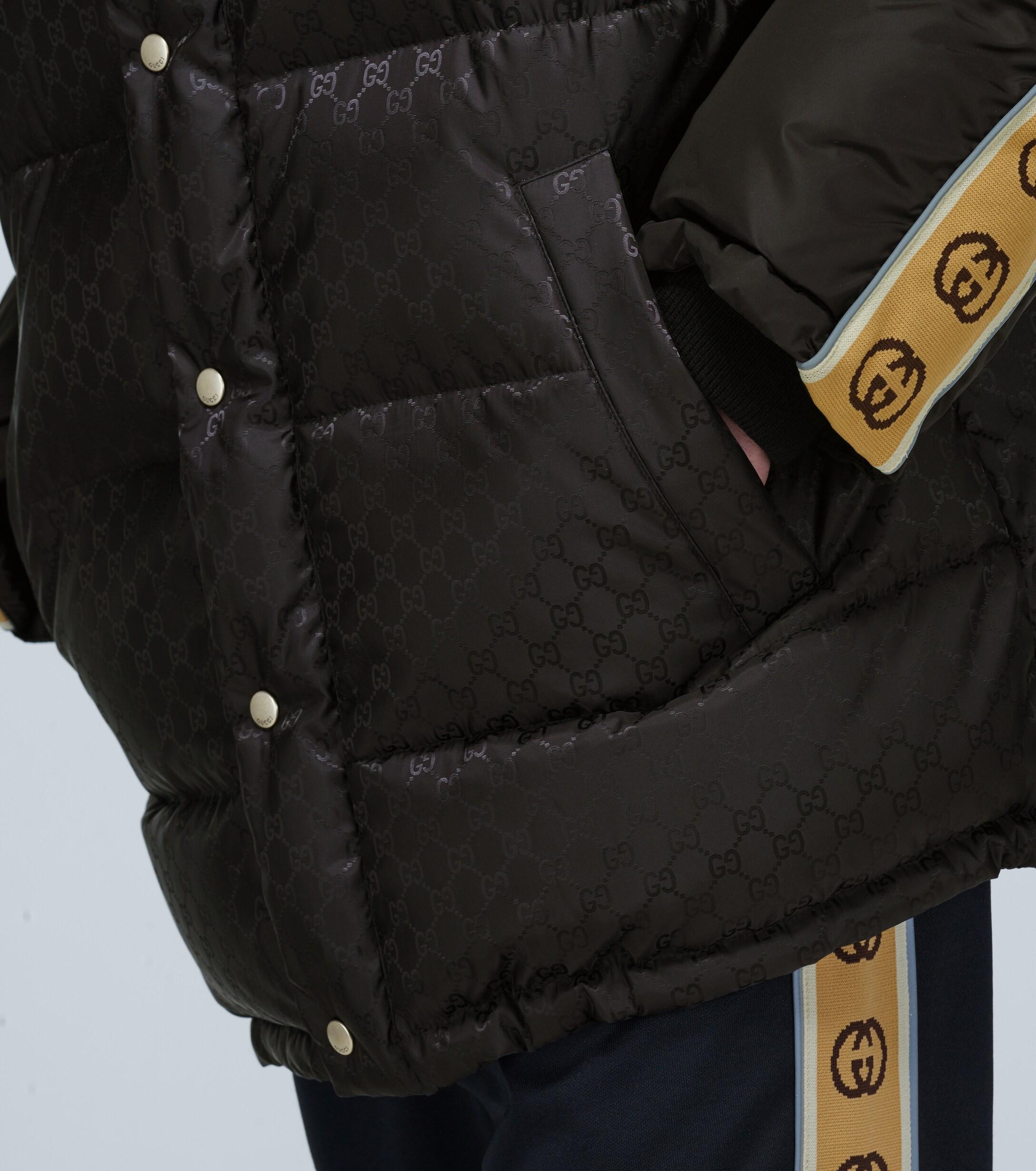 gg jacquard nylon padded coat