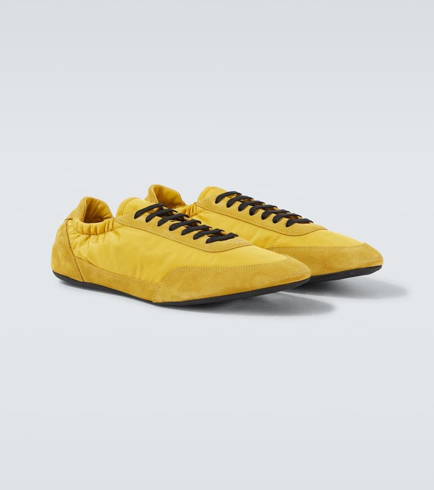 SS25 PRADA◆Collapse Re-Nylon とスエードのスニーカーイエロー PRADA Collapse Re-Nylon and Suede Elasticized Sneakers