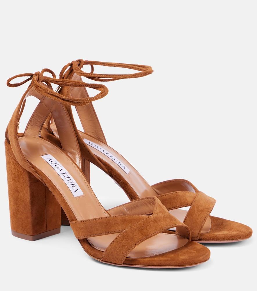 Aquazzura Ari 85 Suede Sandals in Brown Lyst - Main Image