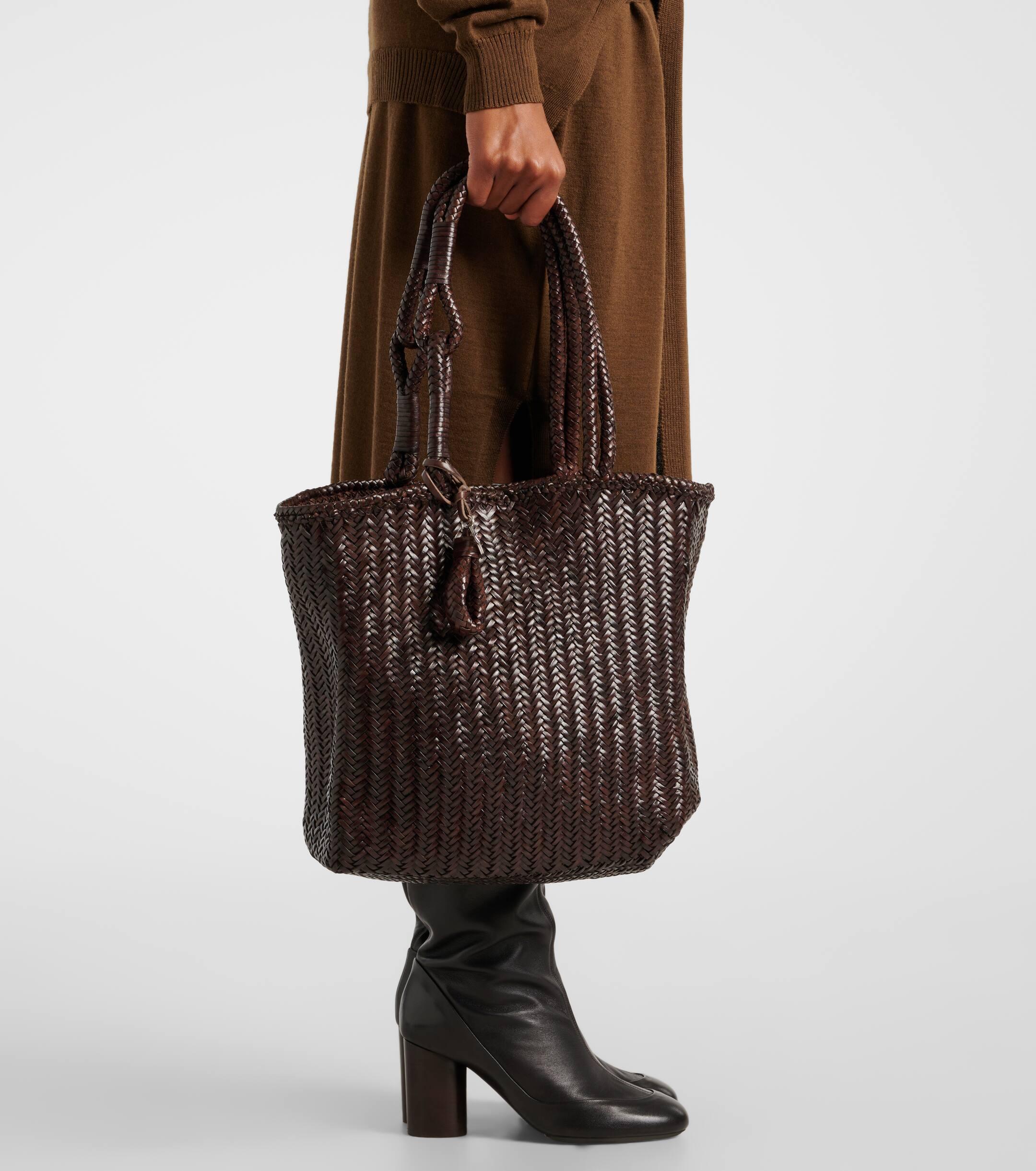 Lemaire Chevron Medium Leather Tote Bag in Black Lyst UK