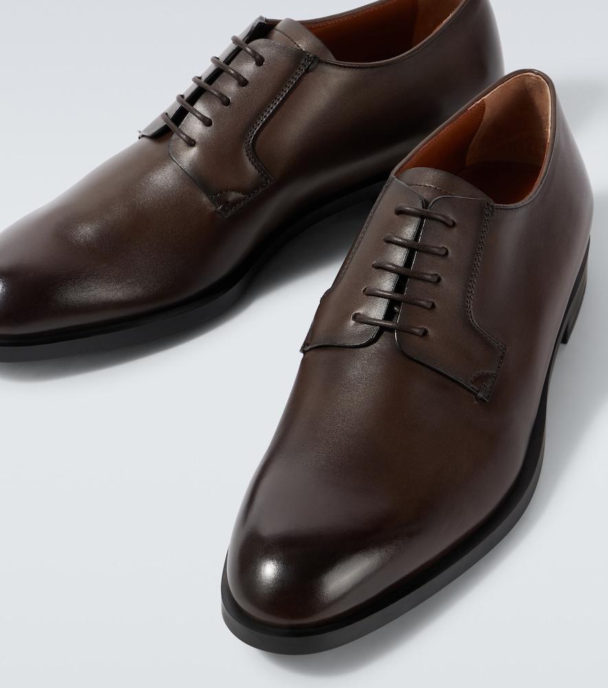 ZEGNA New Classic Leather Derby Shoes in Brown for Men | Lyst display picture 2
