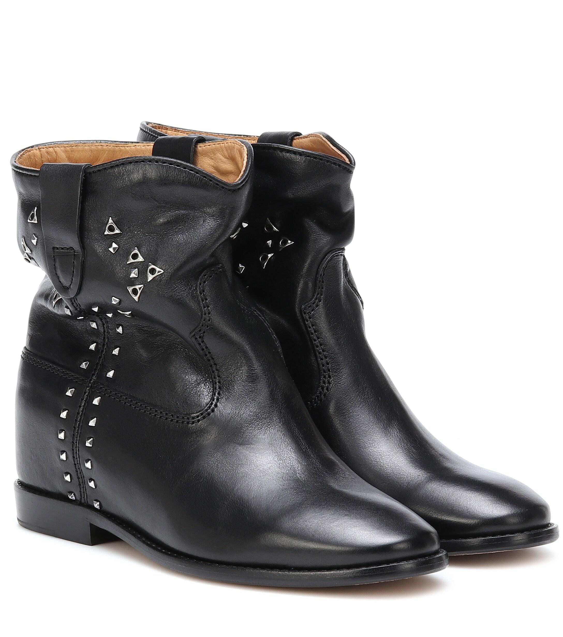 Isabel Marant Cluster Studded Leather Ankle Boots in Black - Save 35% ...