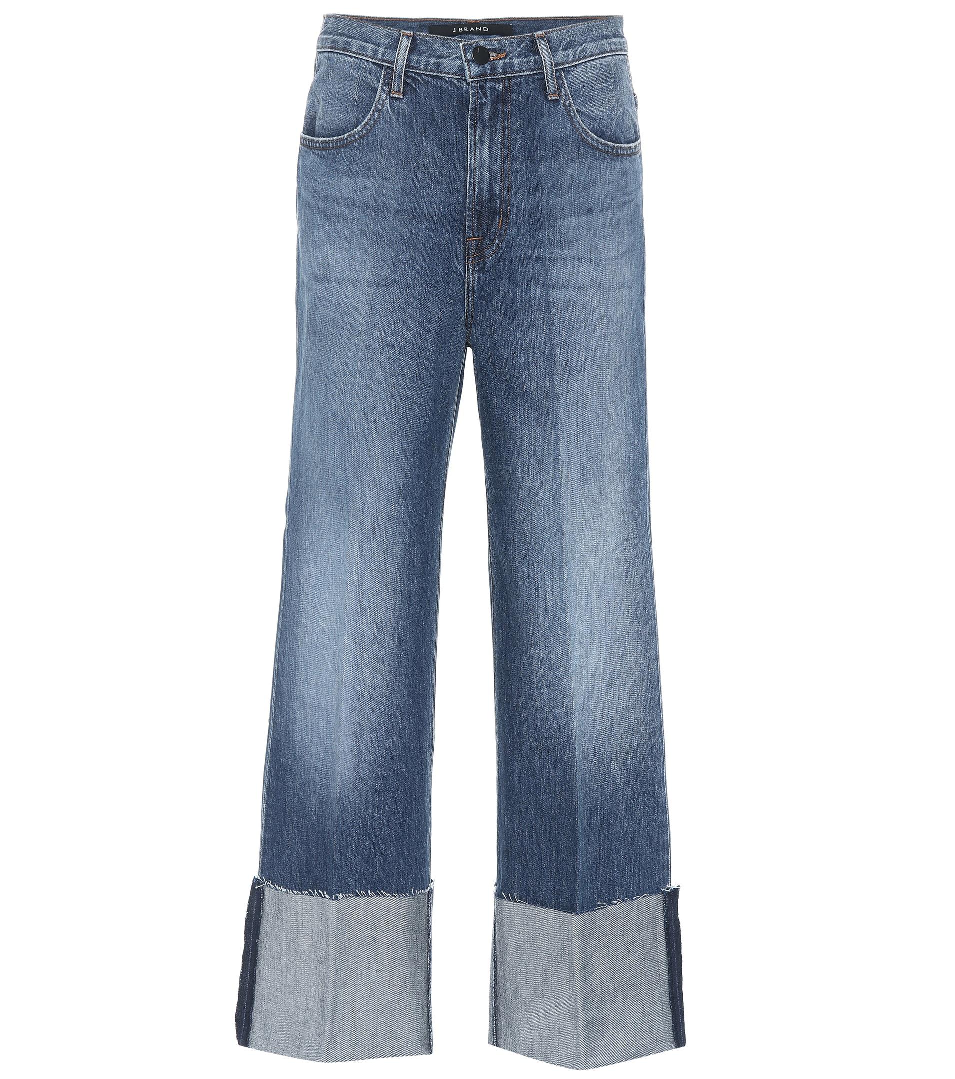 J Brand Denim Joan Cropped Wide-leg Jeans in Blue - Lyst