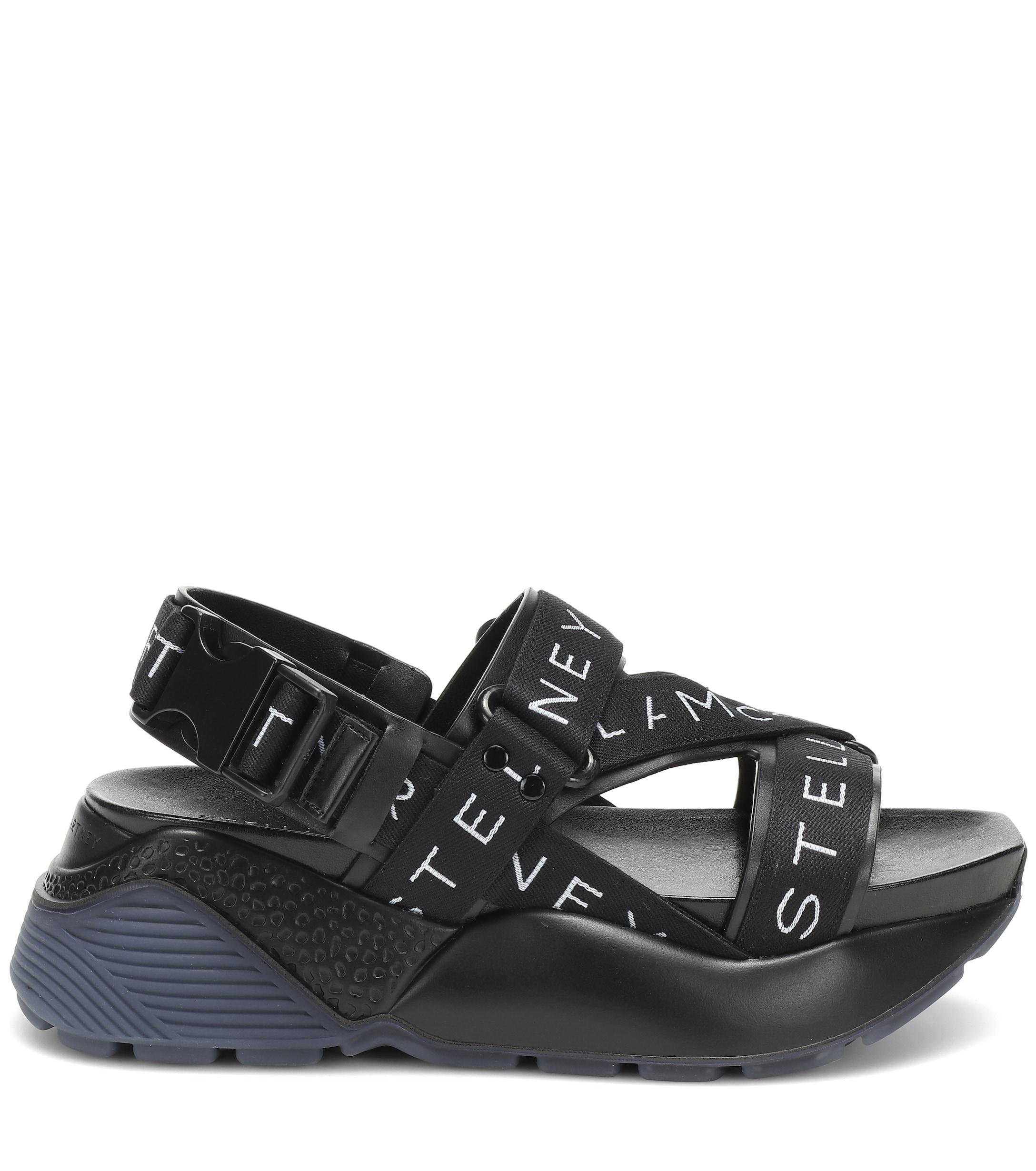 Sandalias de plataforma Stella McCartney de Tejido sintético de color Negro  | Lyst
