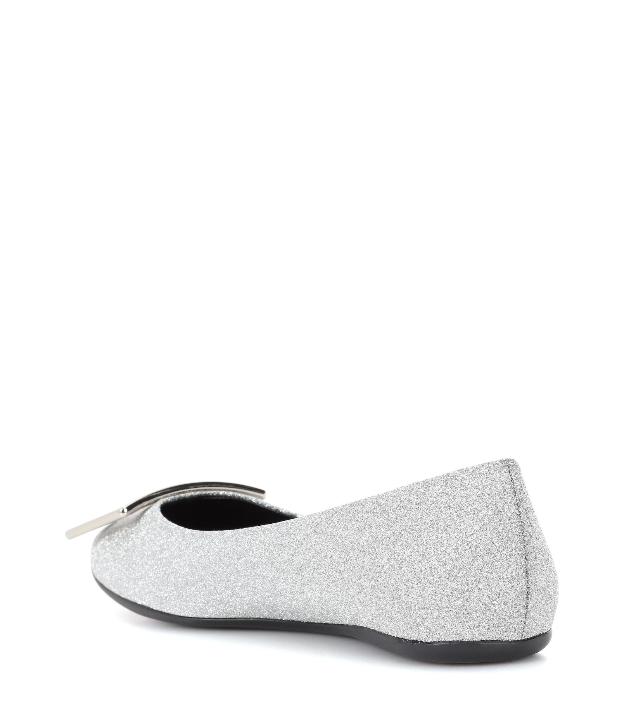 Roger Vivier Gommette Metallic Leather Ballet Flats - Lyst