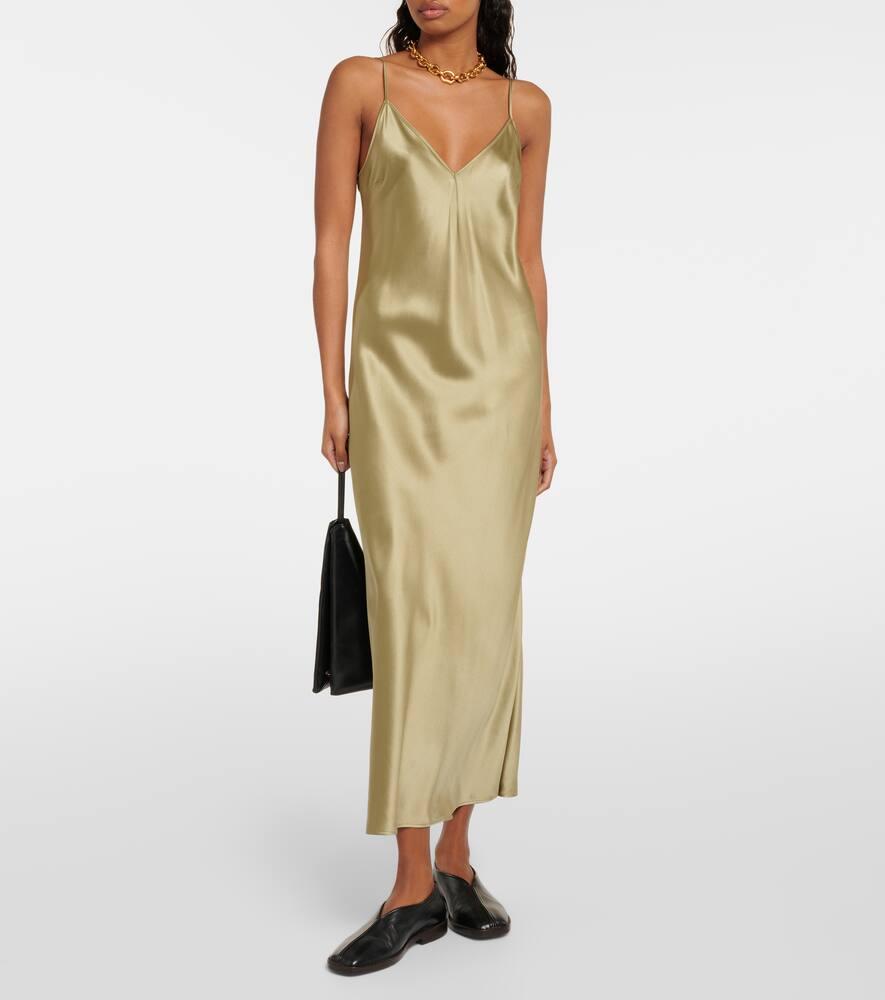 JOSEPH Clea Silk Satin Slip Dress in Green Lyst UK