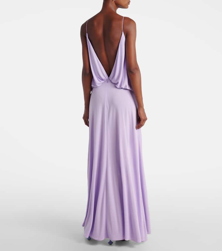 Loewe Draped Crepe Jersey Maxi Dress in Purple | Lyst Loewe Draped Crepe Jersey Maxi Dress in Purple | Lyst