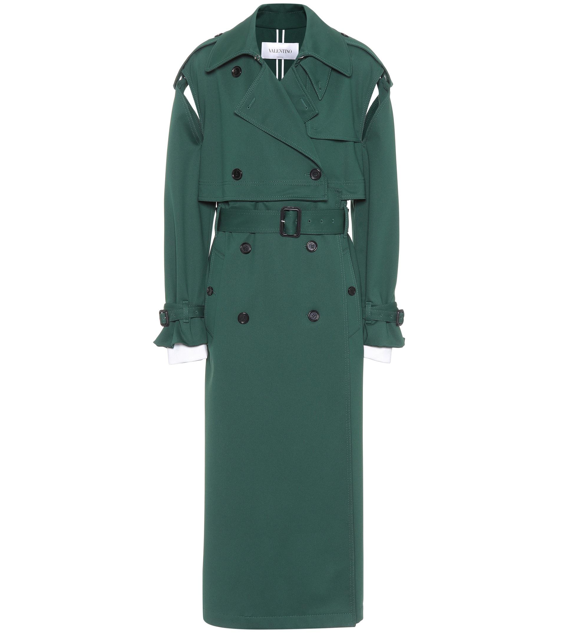 Valentino Synthetic Jersey Trench Coat in Green Lyst