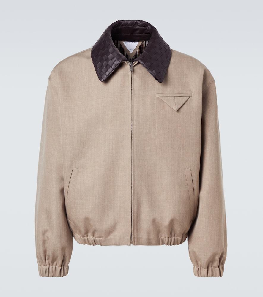 ブルゾン Bottega Veneta  jacket BOTTEGA VENETA Textured-Leather Blouson Jacket for Men | MR