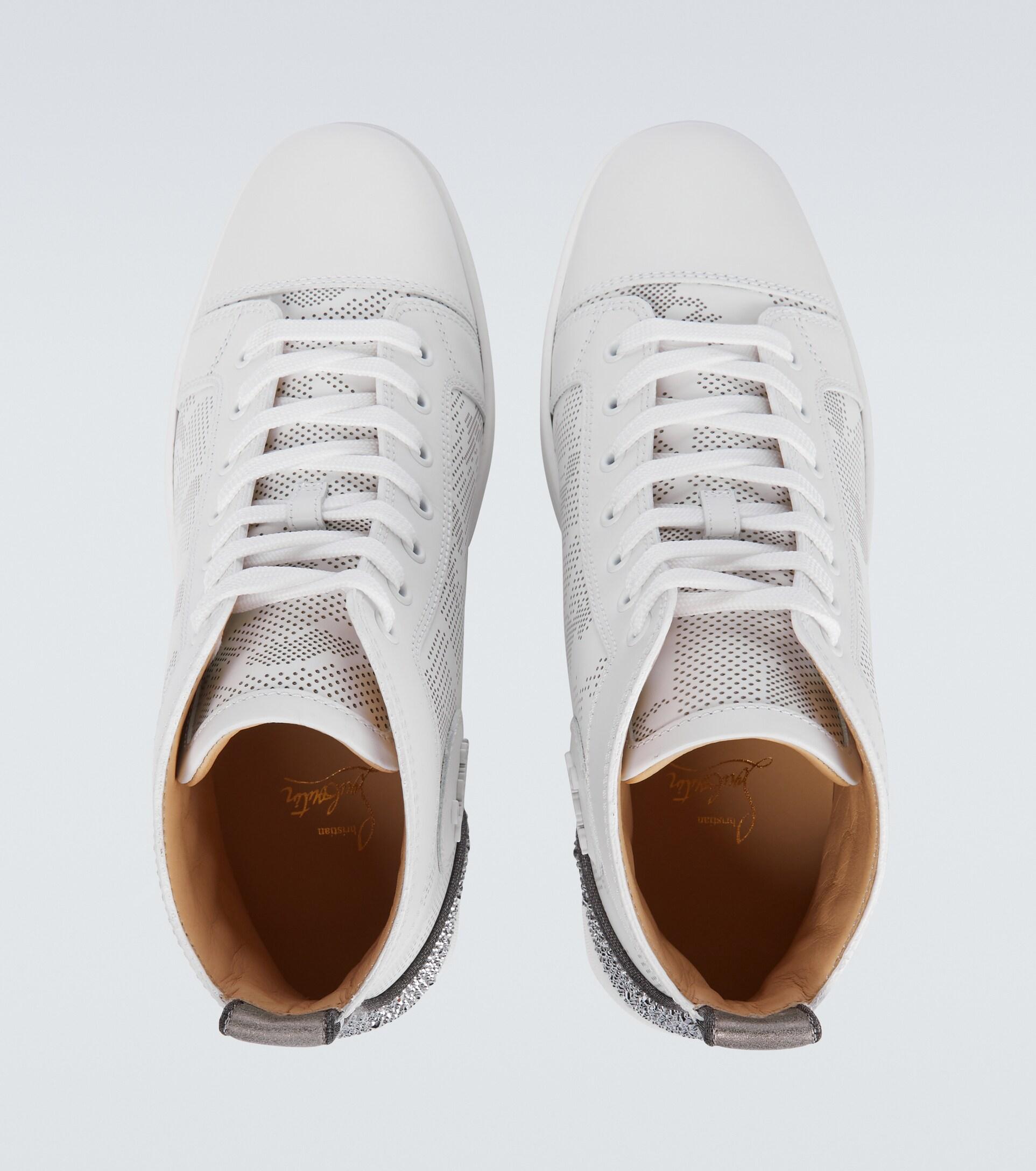 Christian Louboutin Louis Sp Strass High-top Sneakers in White for Men |  Lyst