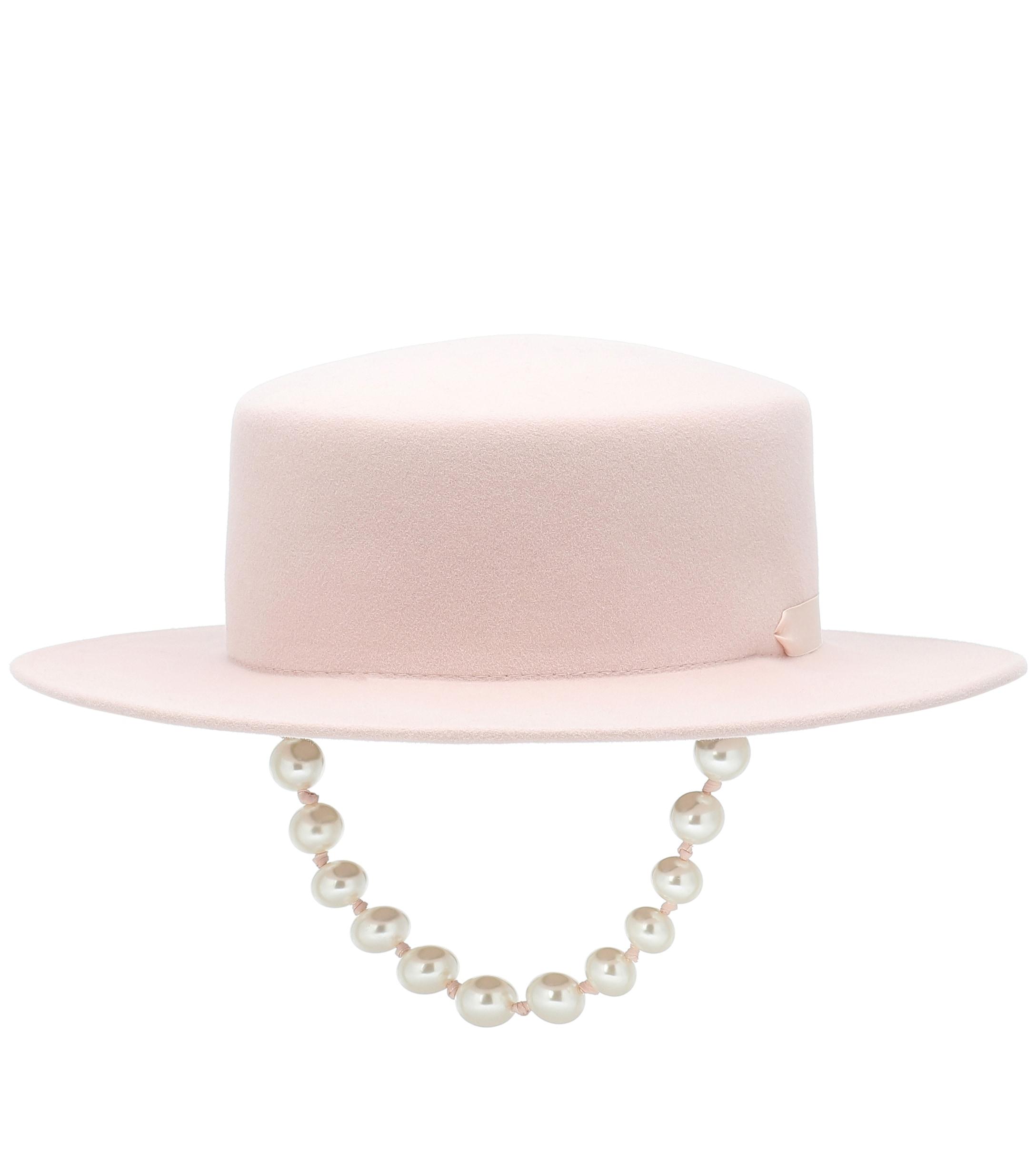 Maison Michel Kiki Felt Hat With Faux 