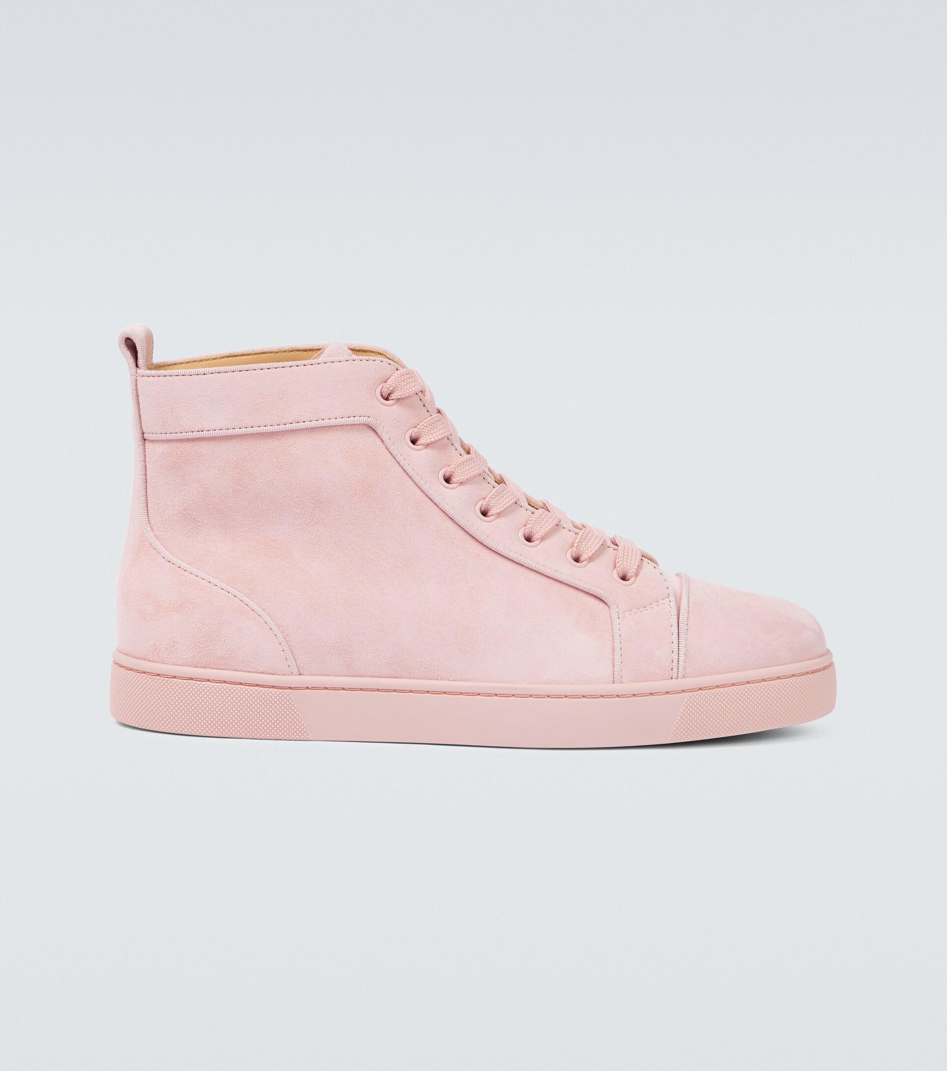 Christian Louboutin Louis Suede High-top Sneakers in Pink for Men | Lyst