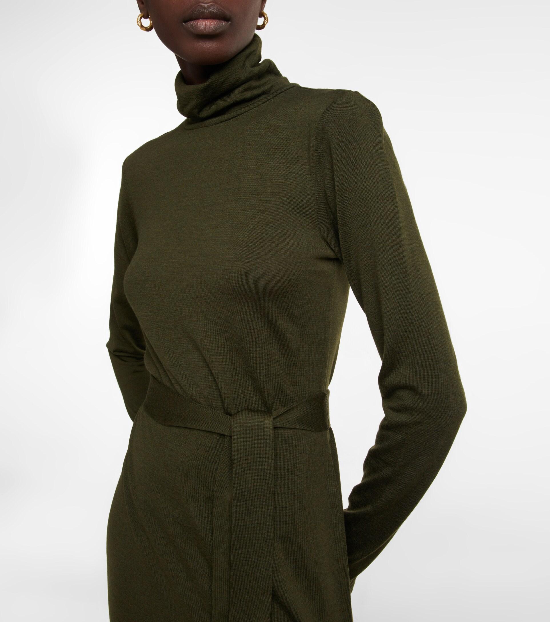 Polo Ralph Lauren Wool-blend Turtleneck Dress in Green | Lyst